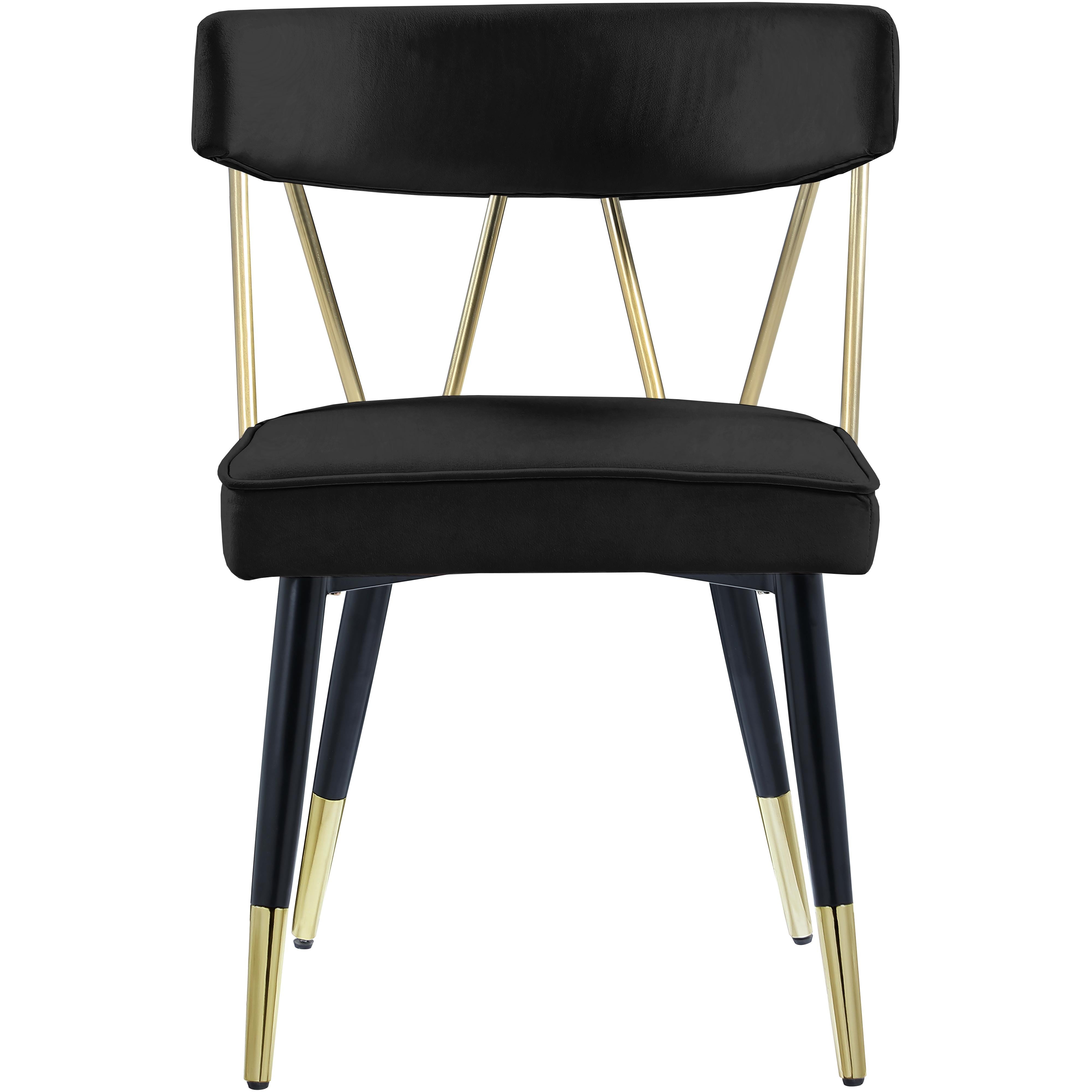 Meridian Rheingold Black Velvet Dining Chair