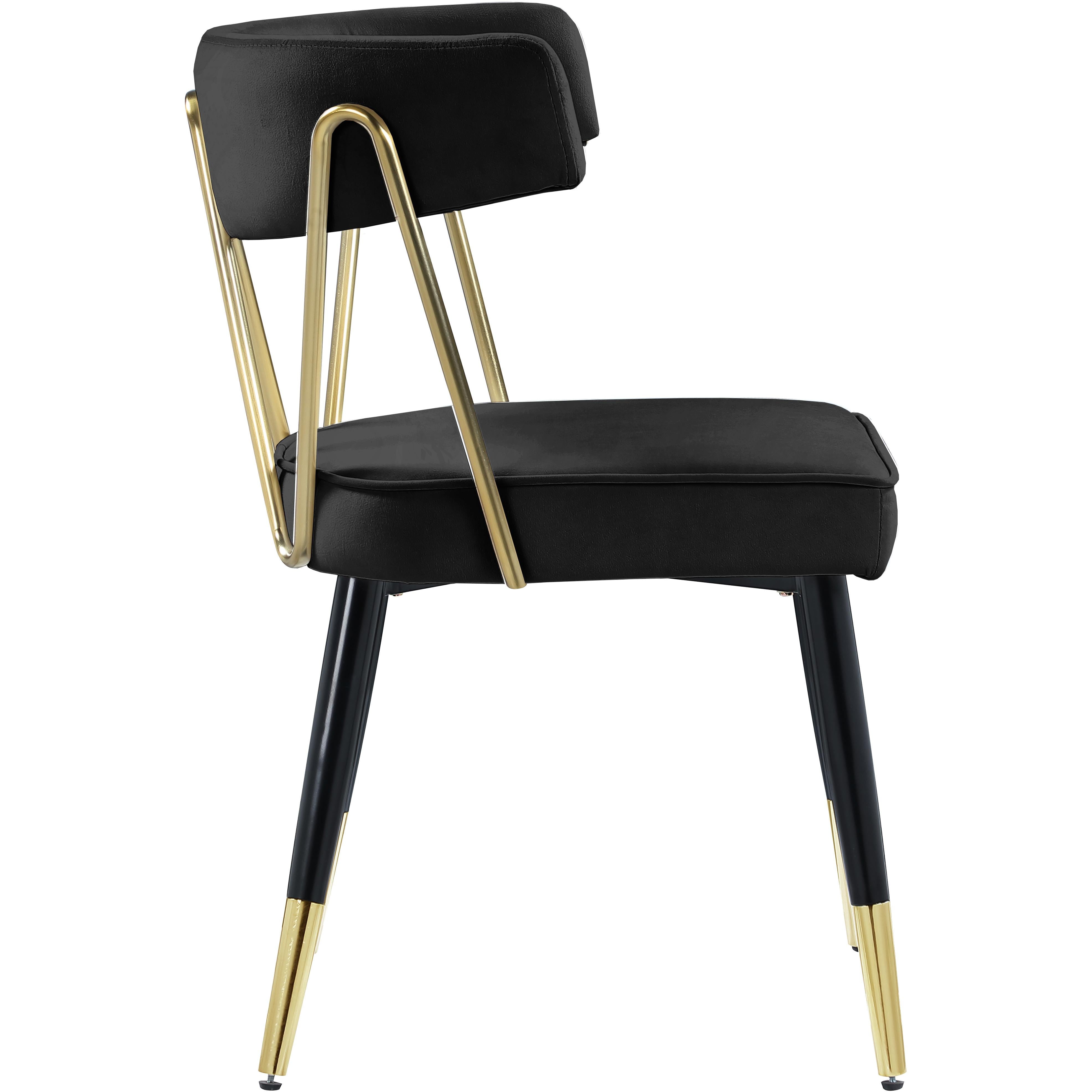 Meridian Rheingold Black Velvet Dining Chair