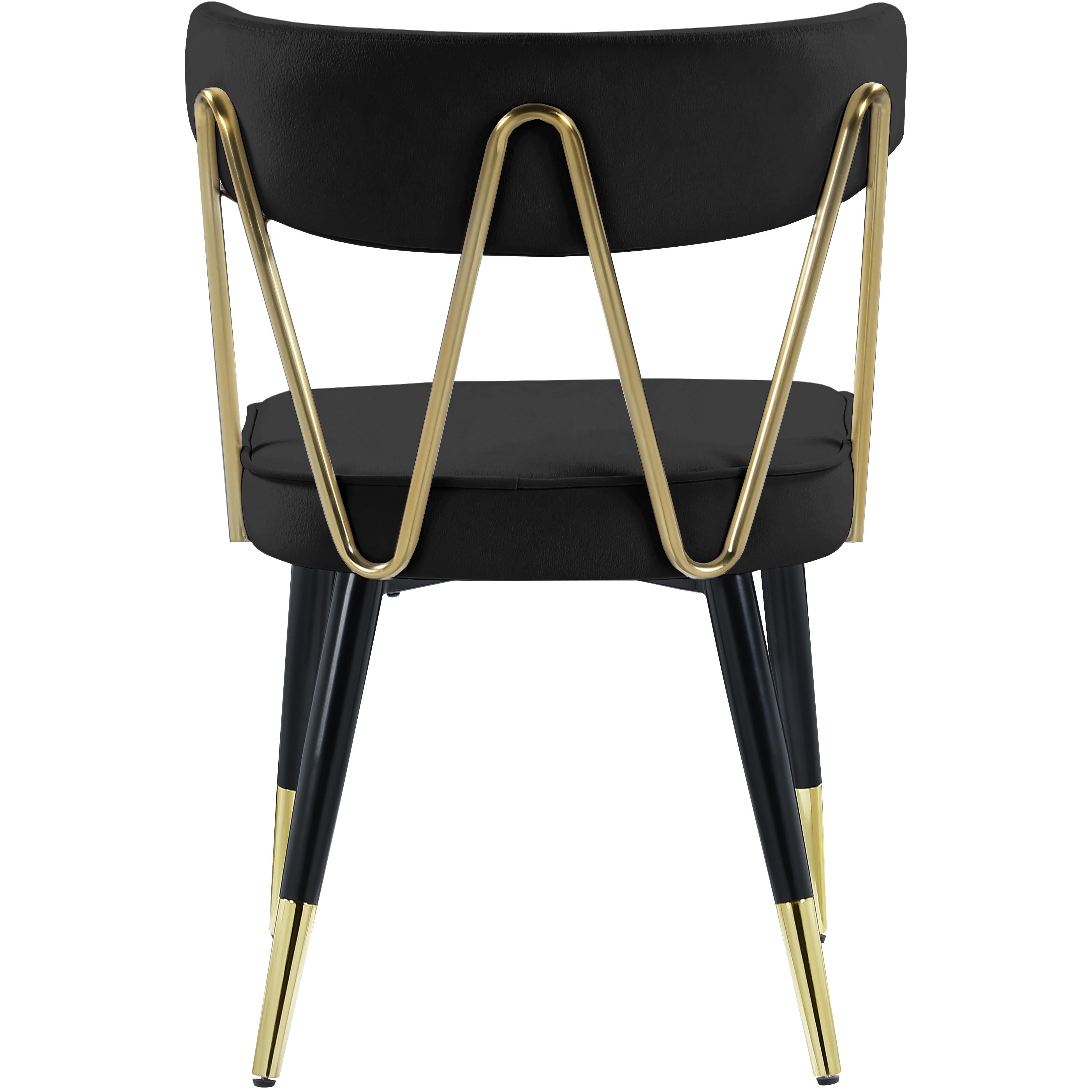 Meridian Rheingold Black Velvet Dining Chair