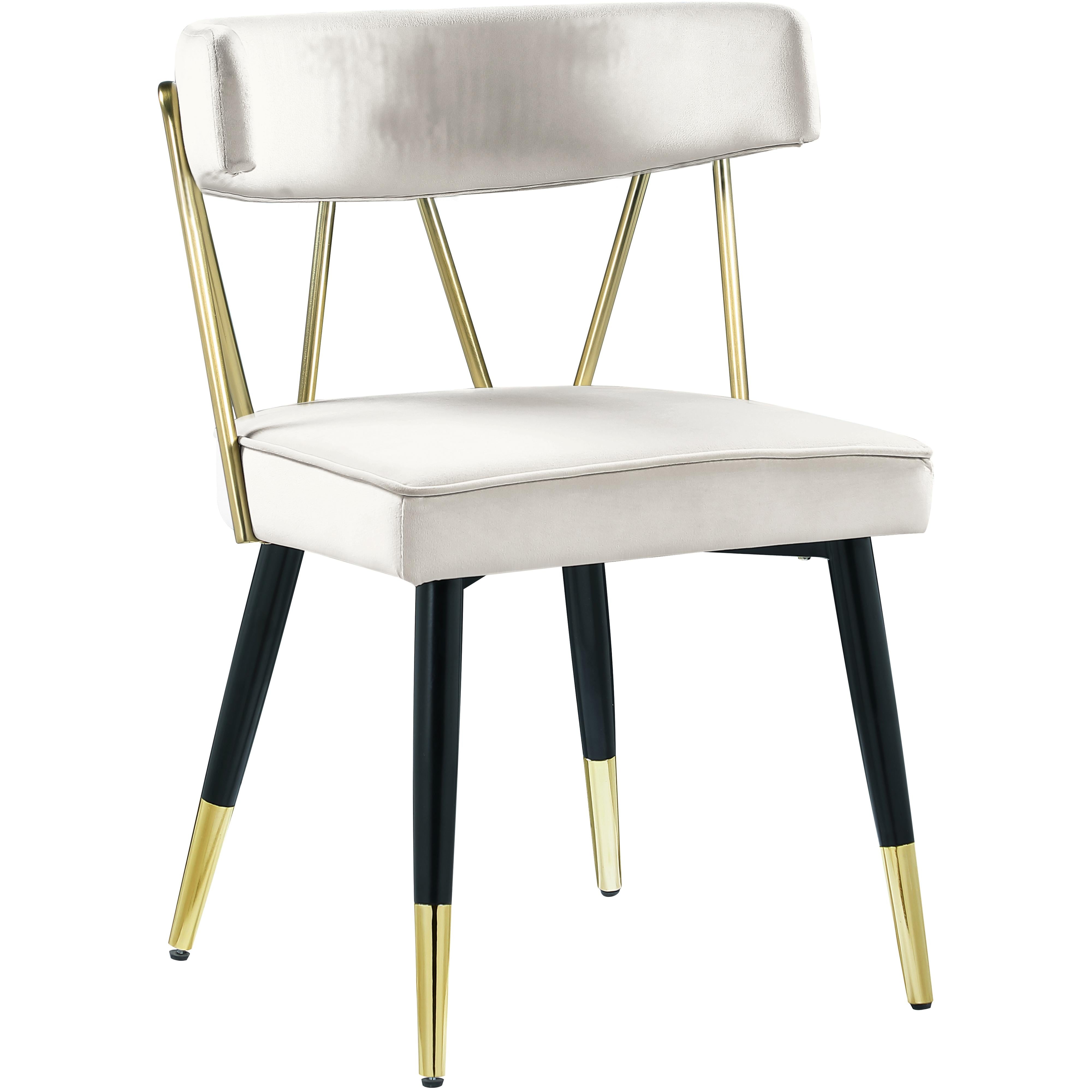 Meridian Rheingold Cream Velvet Dining Chair