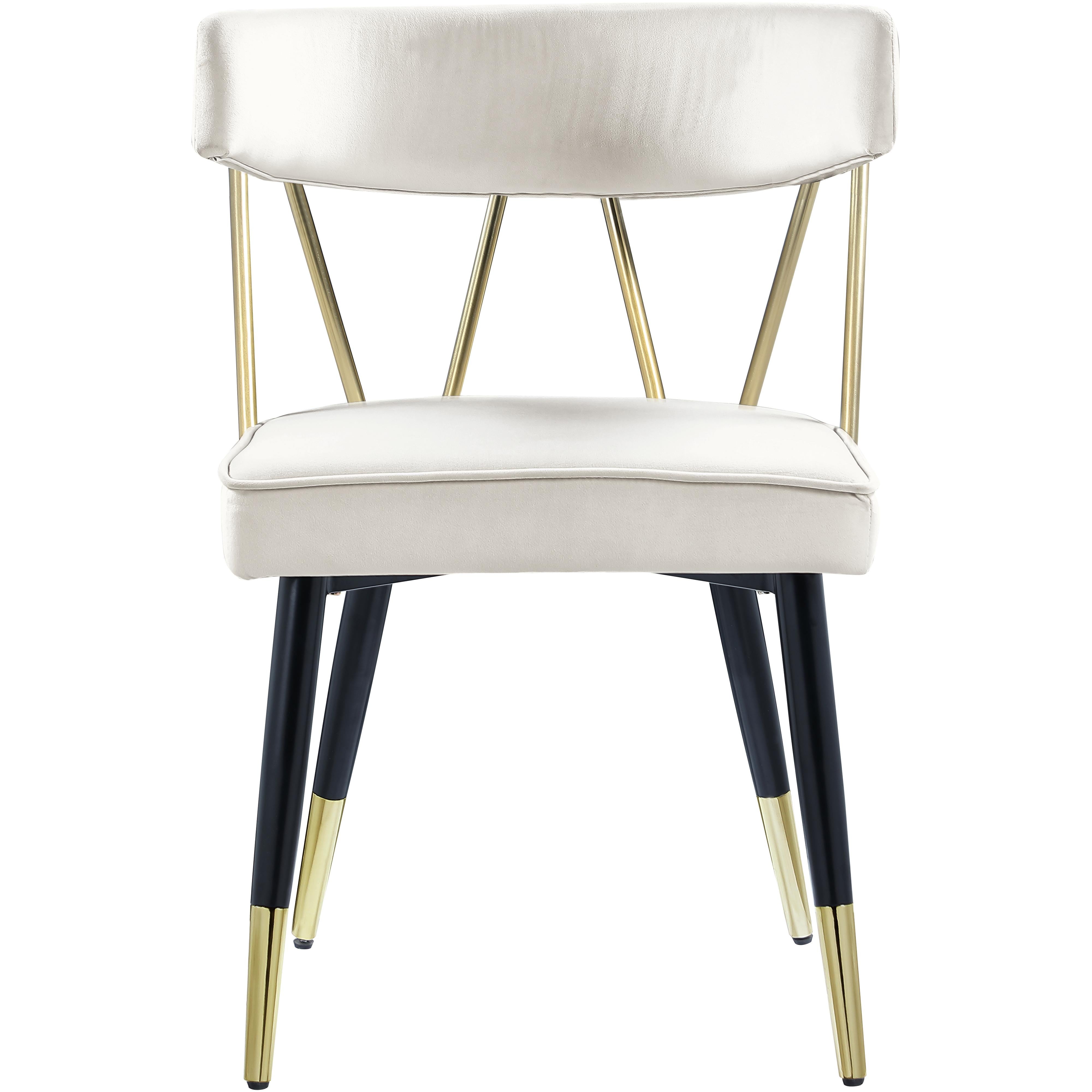 Meridian Rheingold Cream Velvet Dining Chair