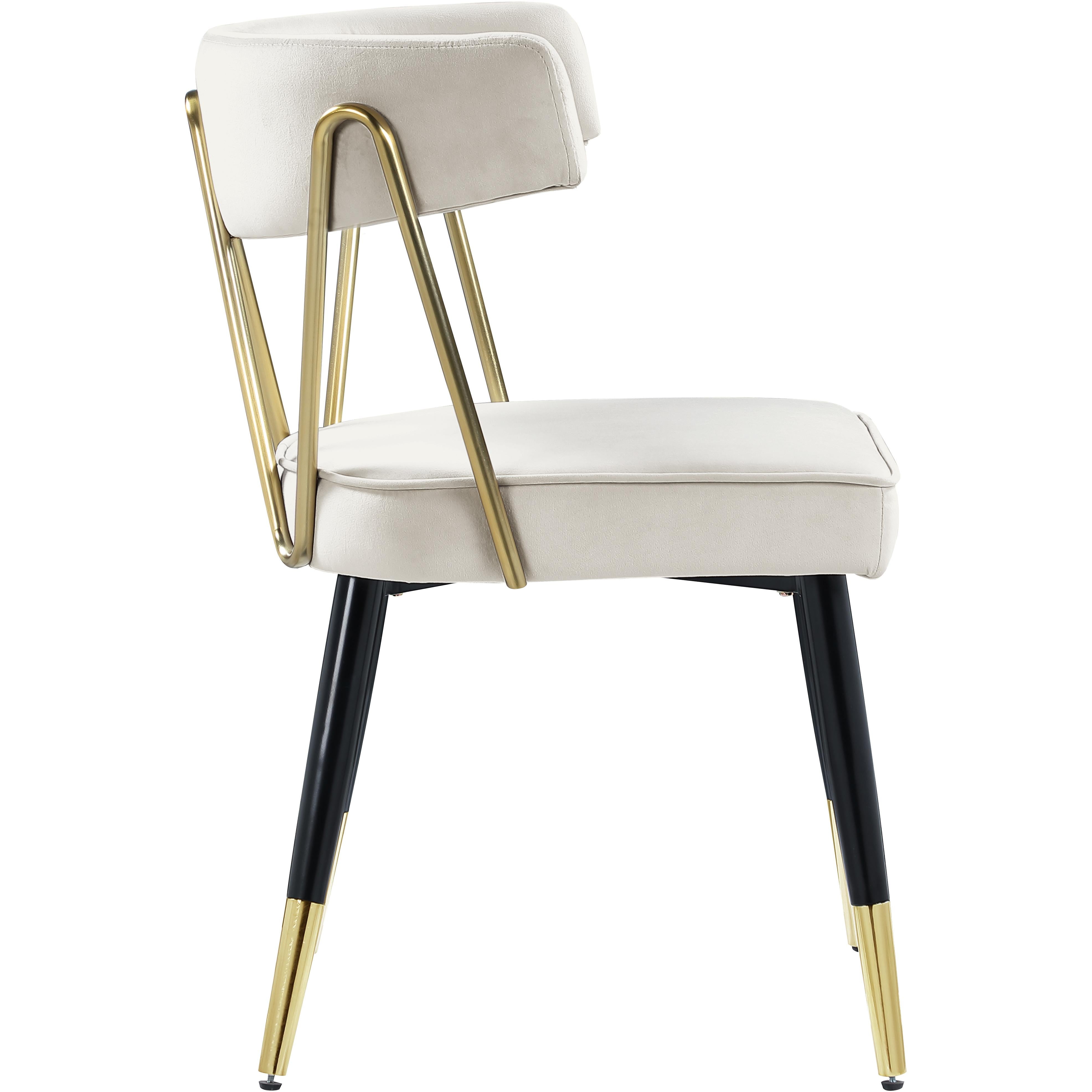 Meridian Rheingold Cream Velvet Dining Chair