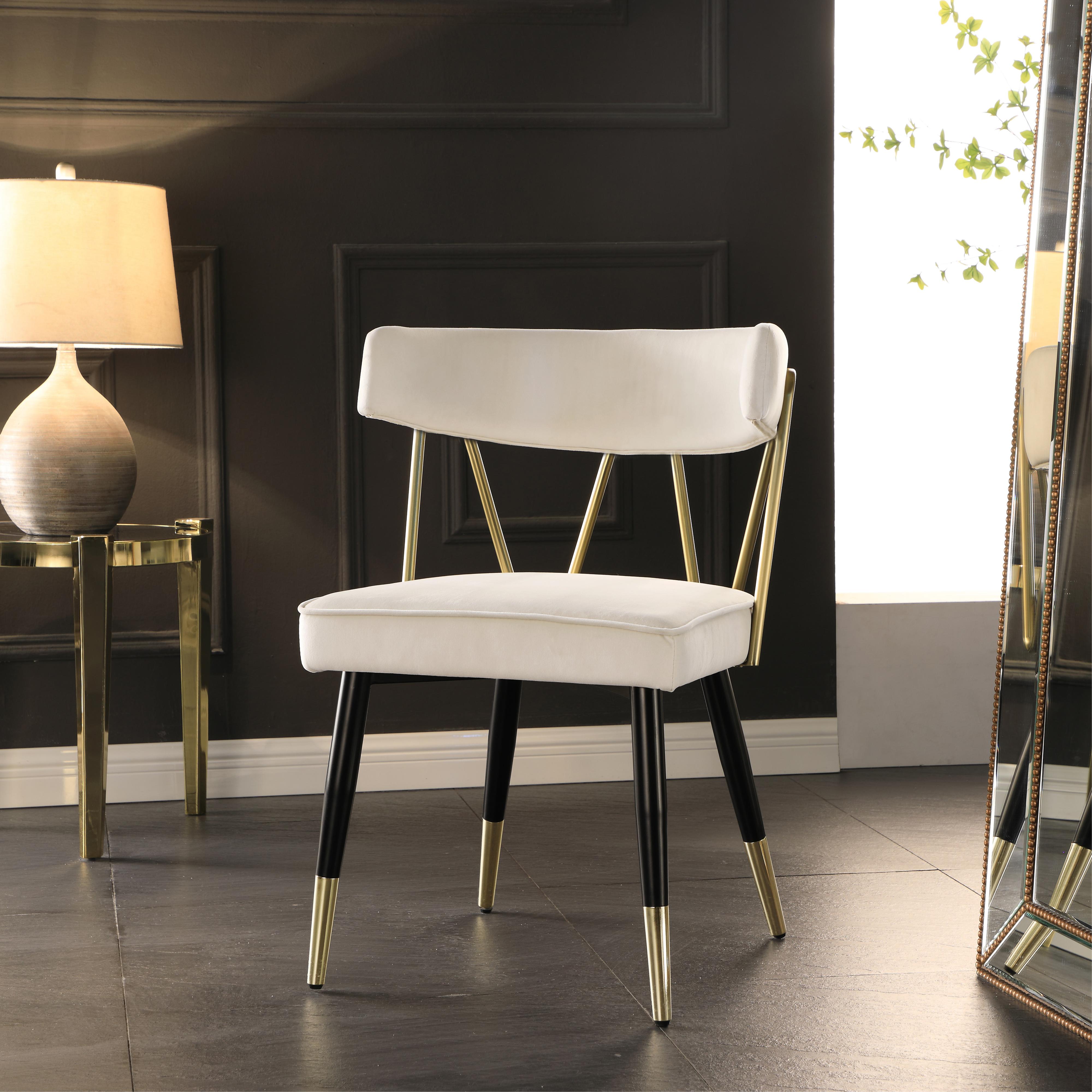 Meridian Rheingold Cream Velvet Dining Chair
