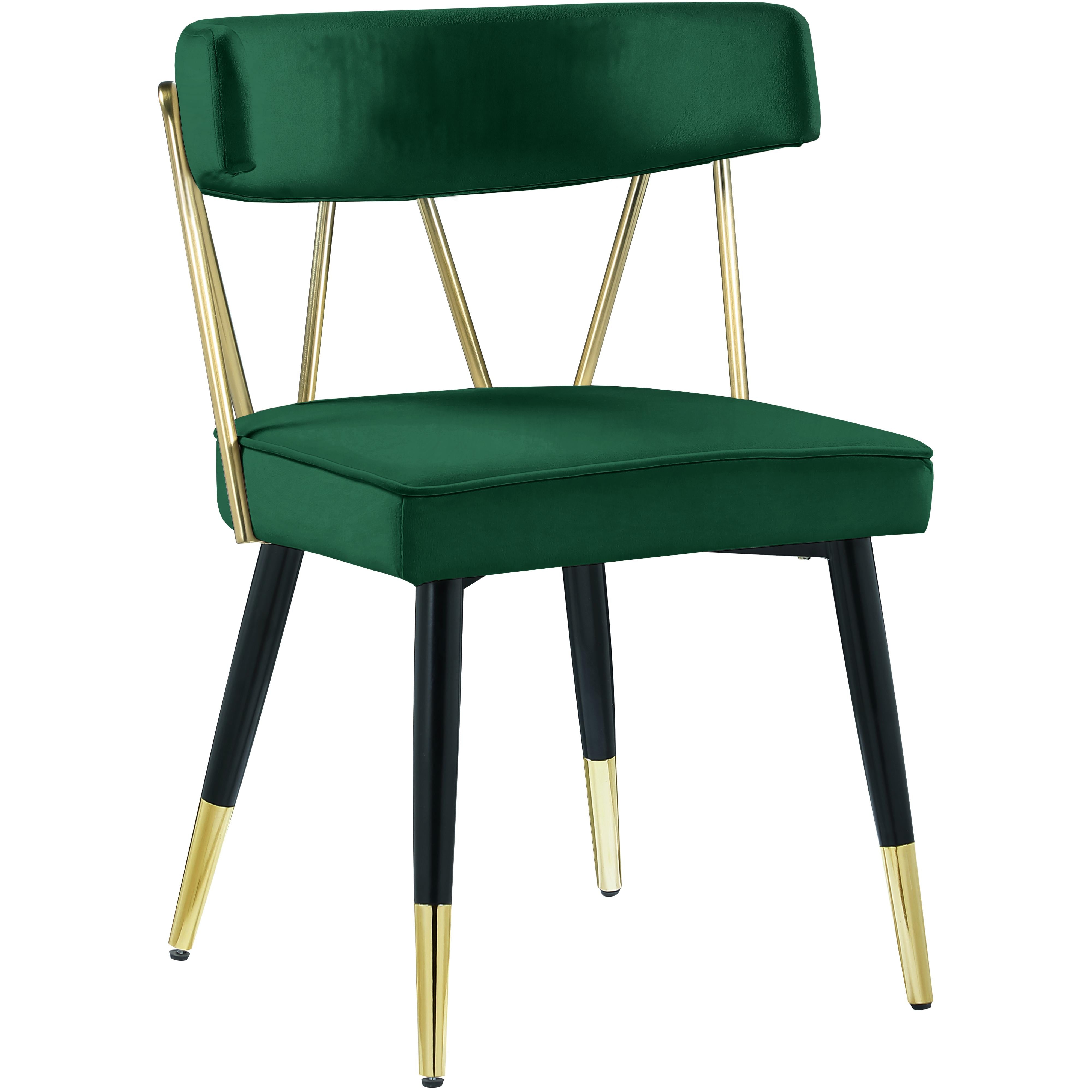 Meridian Rheingold Green Velvet Dining Chair