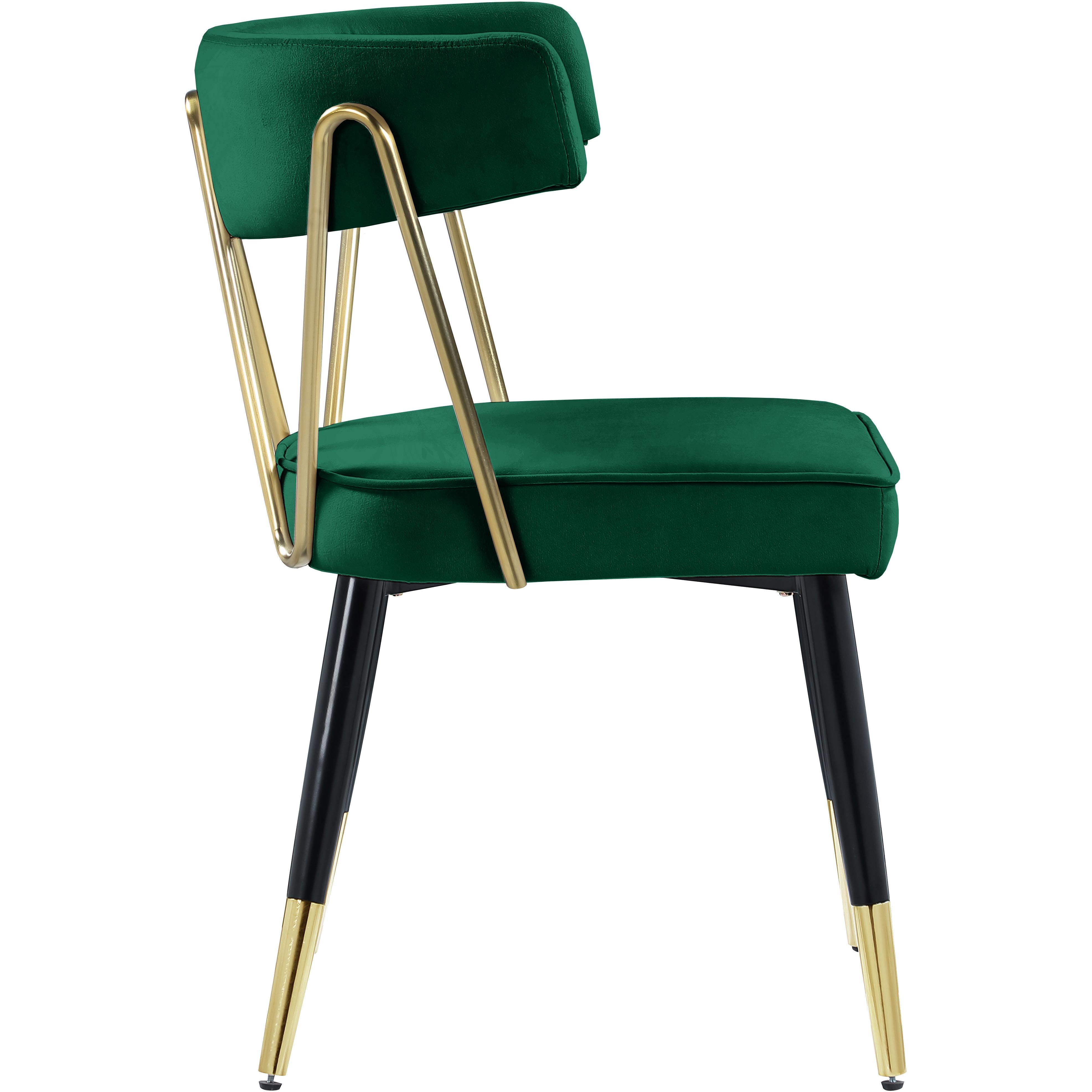 Meridian Rheingold Green Velvet Dining Chair