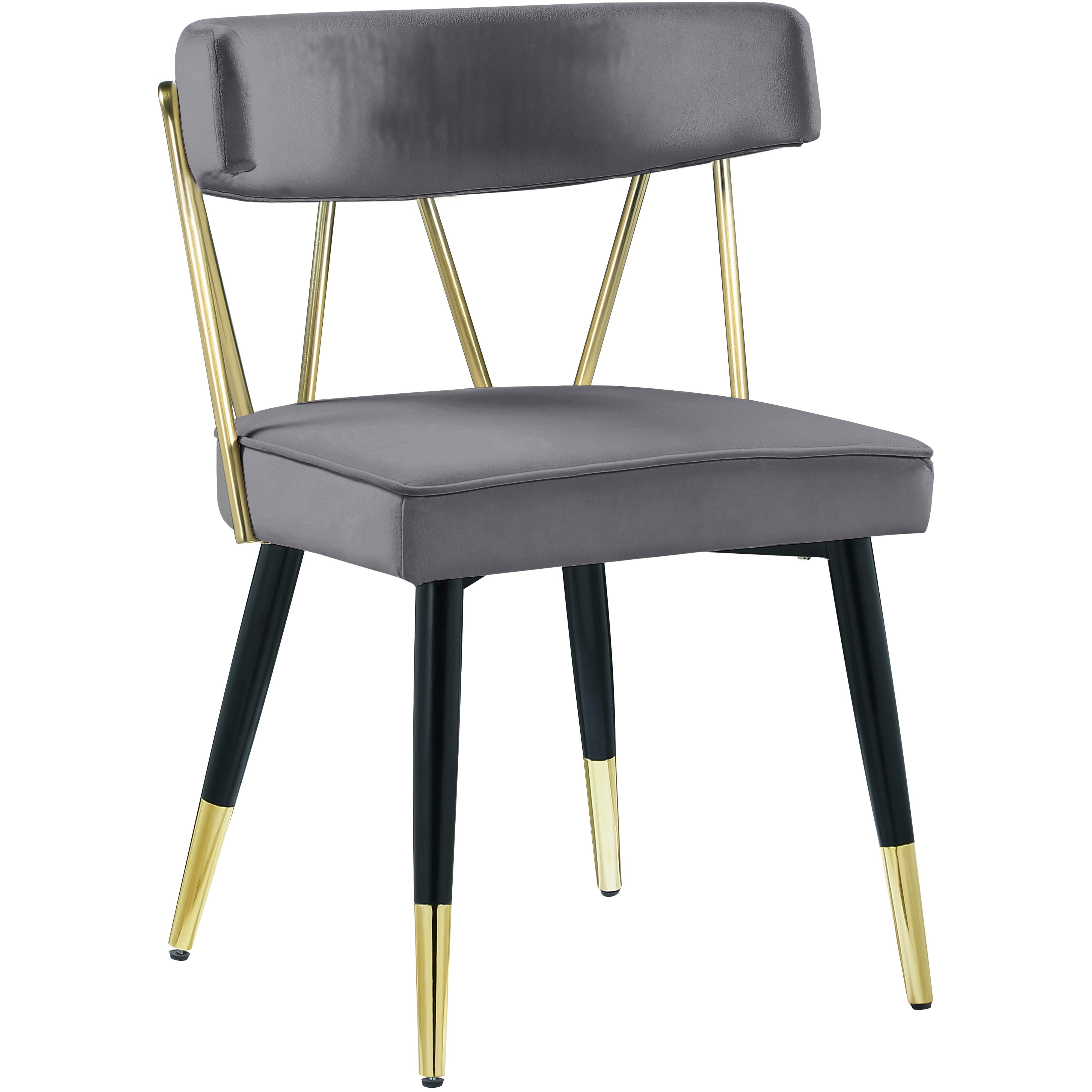 Meridian Rheingold Grey Velvet Dining Chair