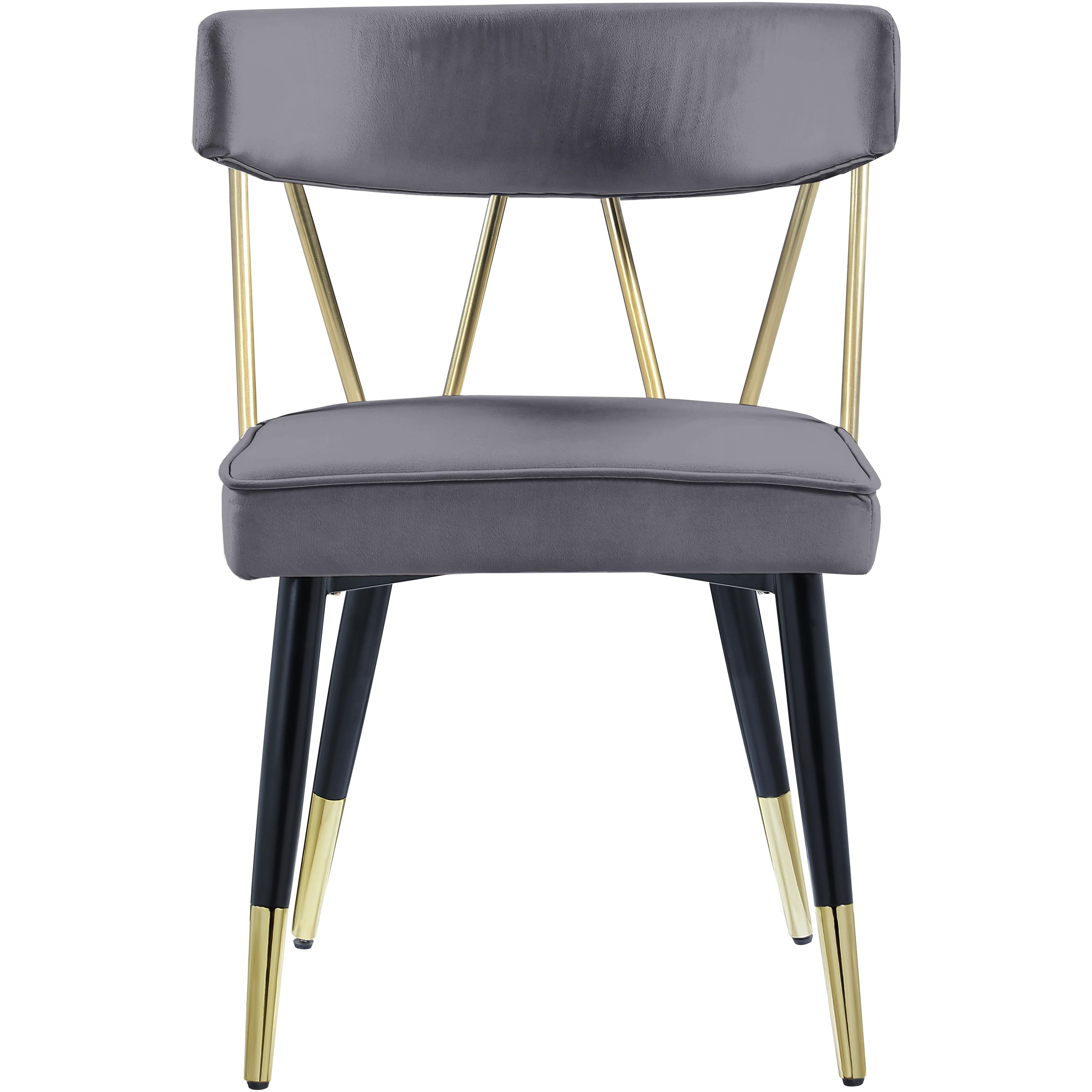 Meridian Rheingold Grey Velvet Dining Chair