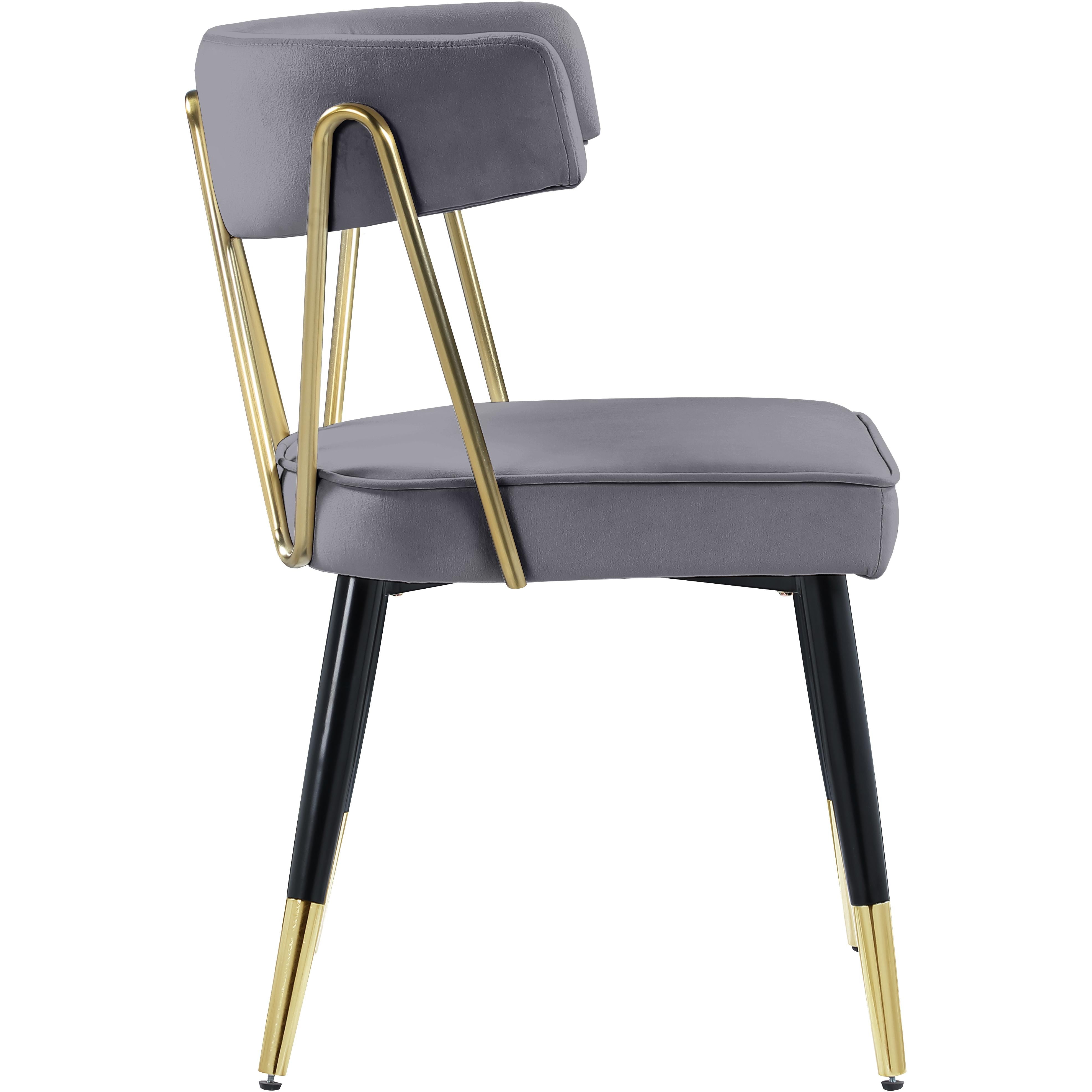 Meridian Rheingold Grey Velvet Dining Chair