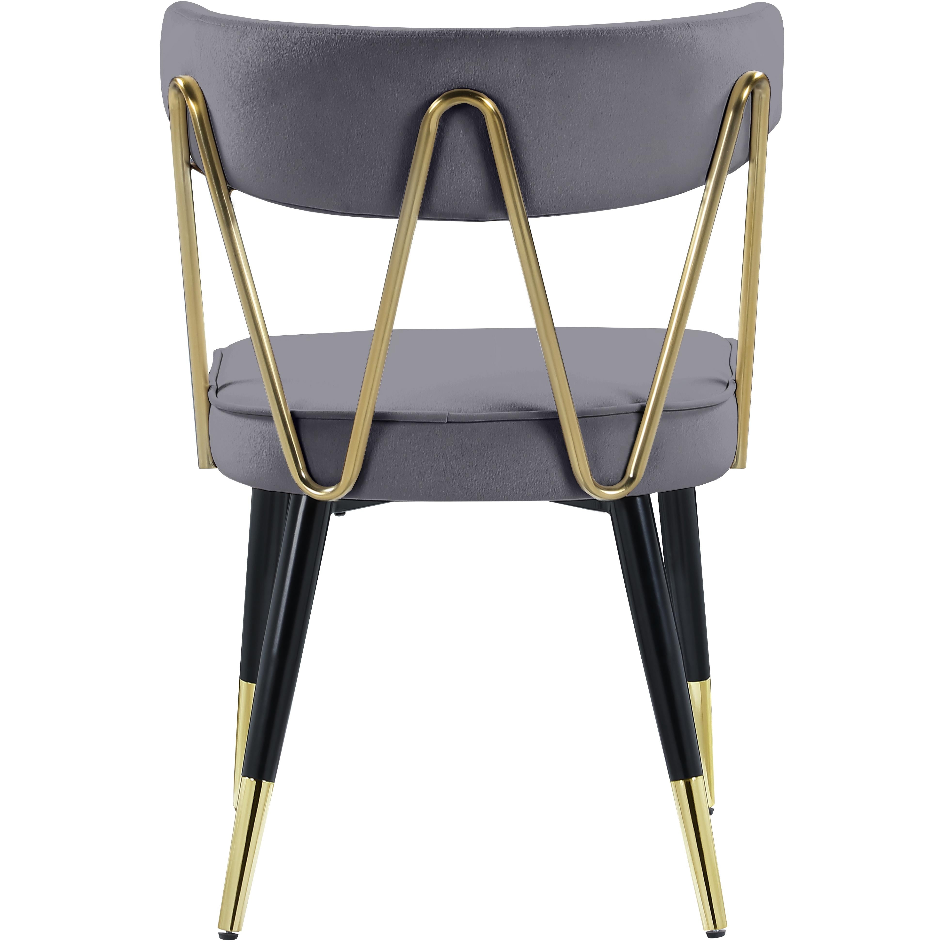 Meridian Rheingold Grey Velvet Dining Chair