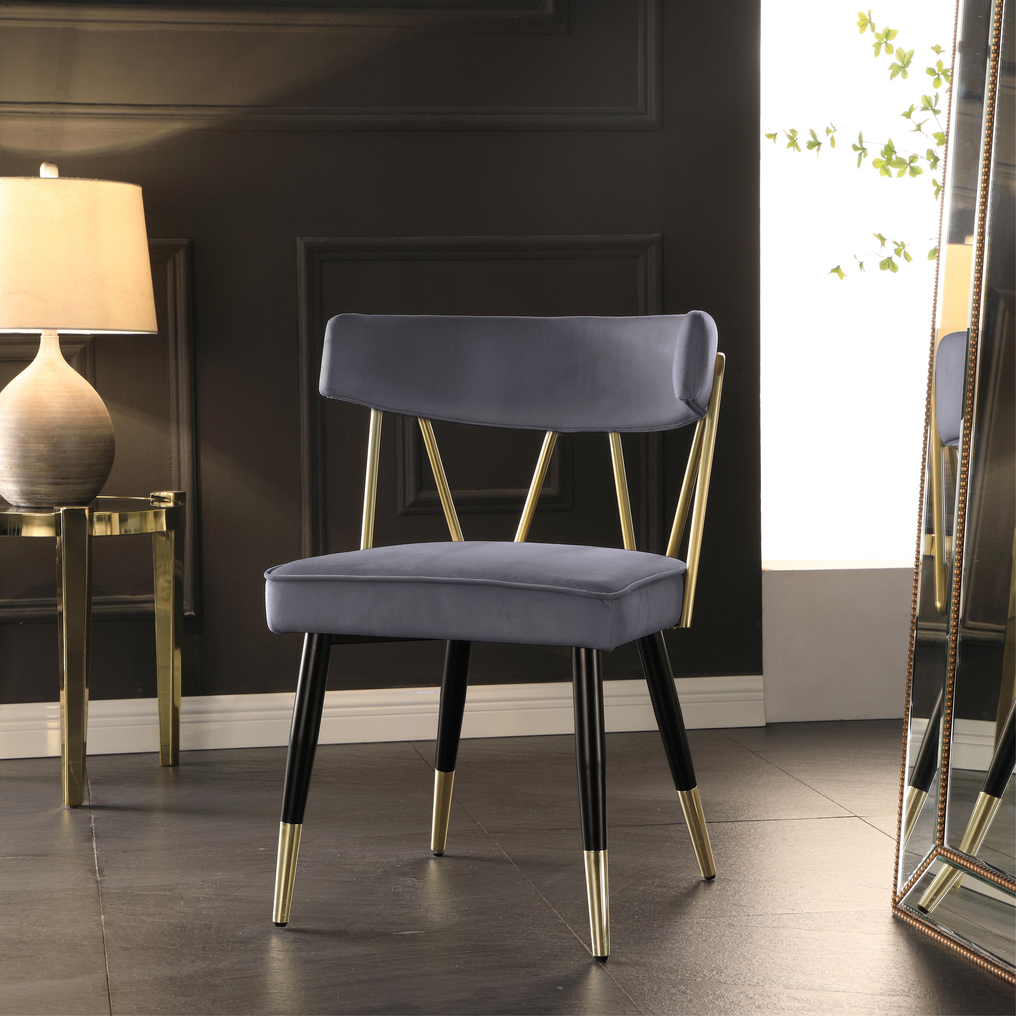 Meridian Rheingold Grey Velvet Dining Chair