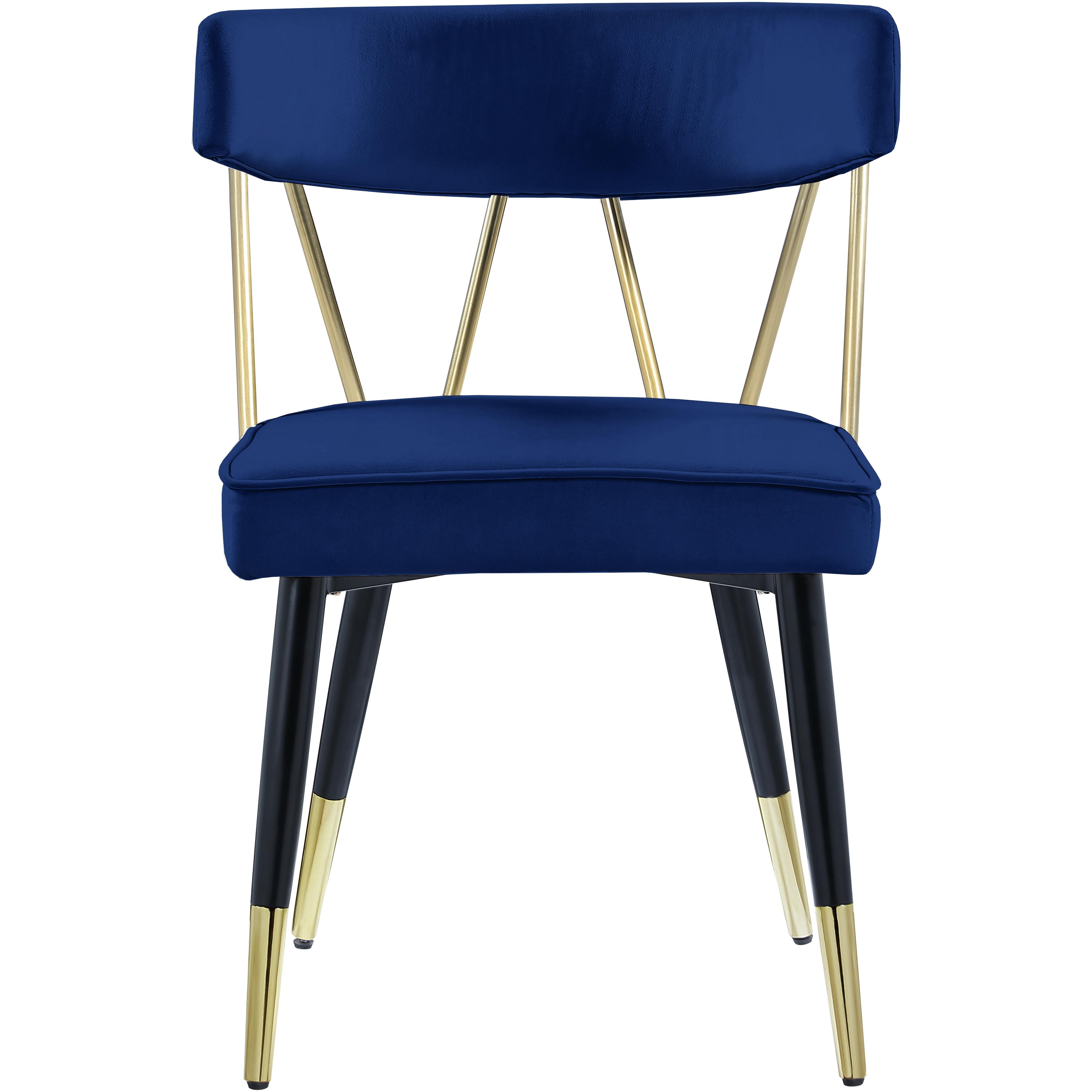 Meridian Rheingold Navy Velvet Dining Chair