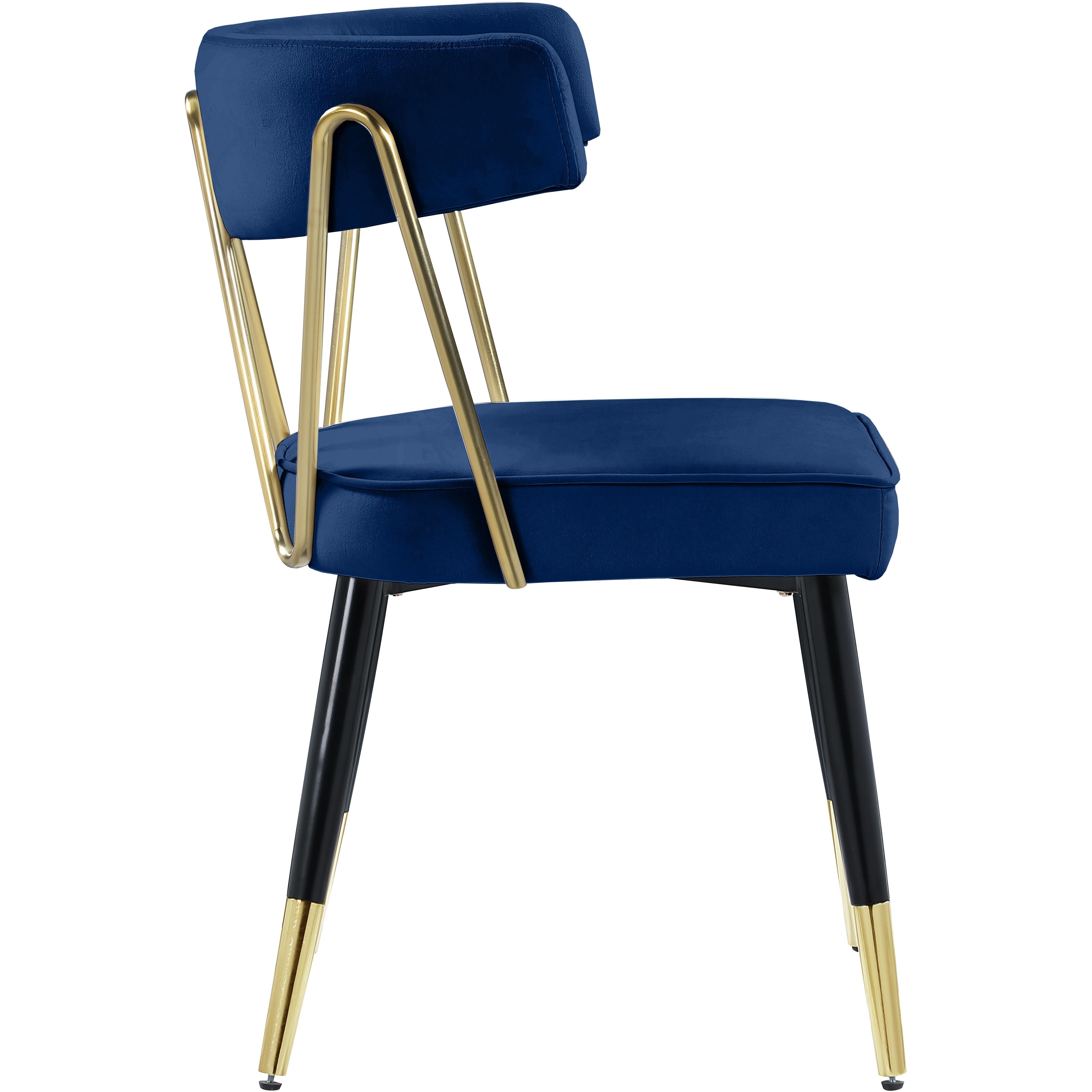 Meridian Rheingold Navy Velvet Dining Chair