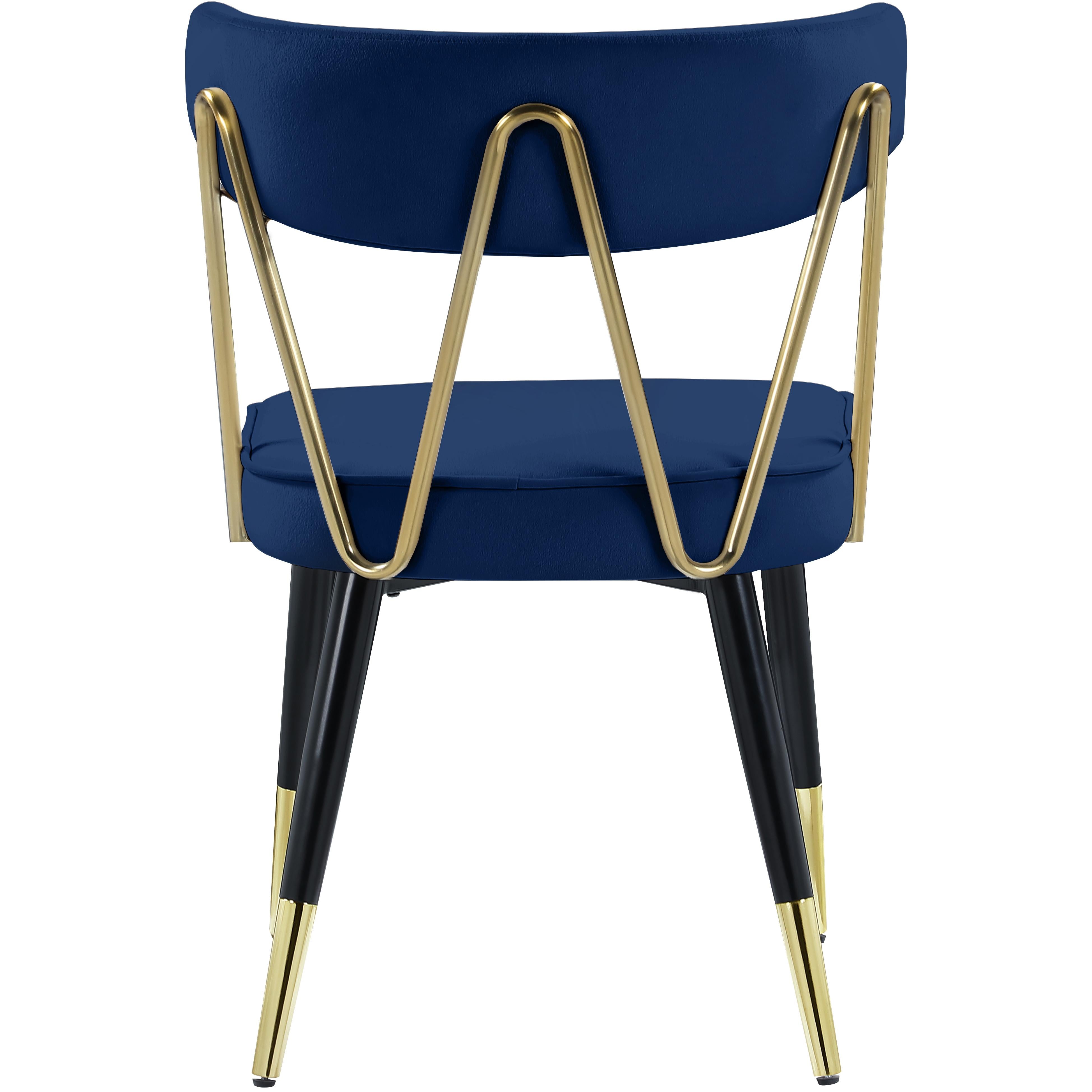 Meridian Rheingold Navy Velvet Dining Chair