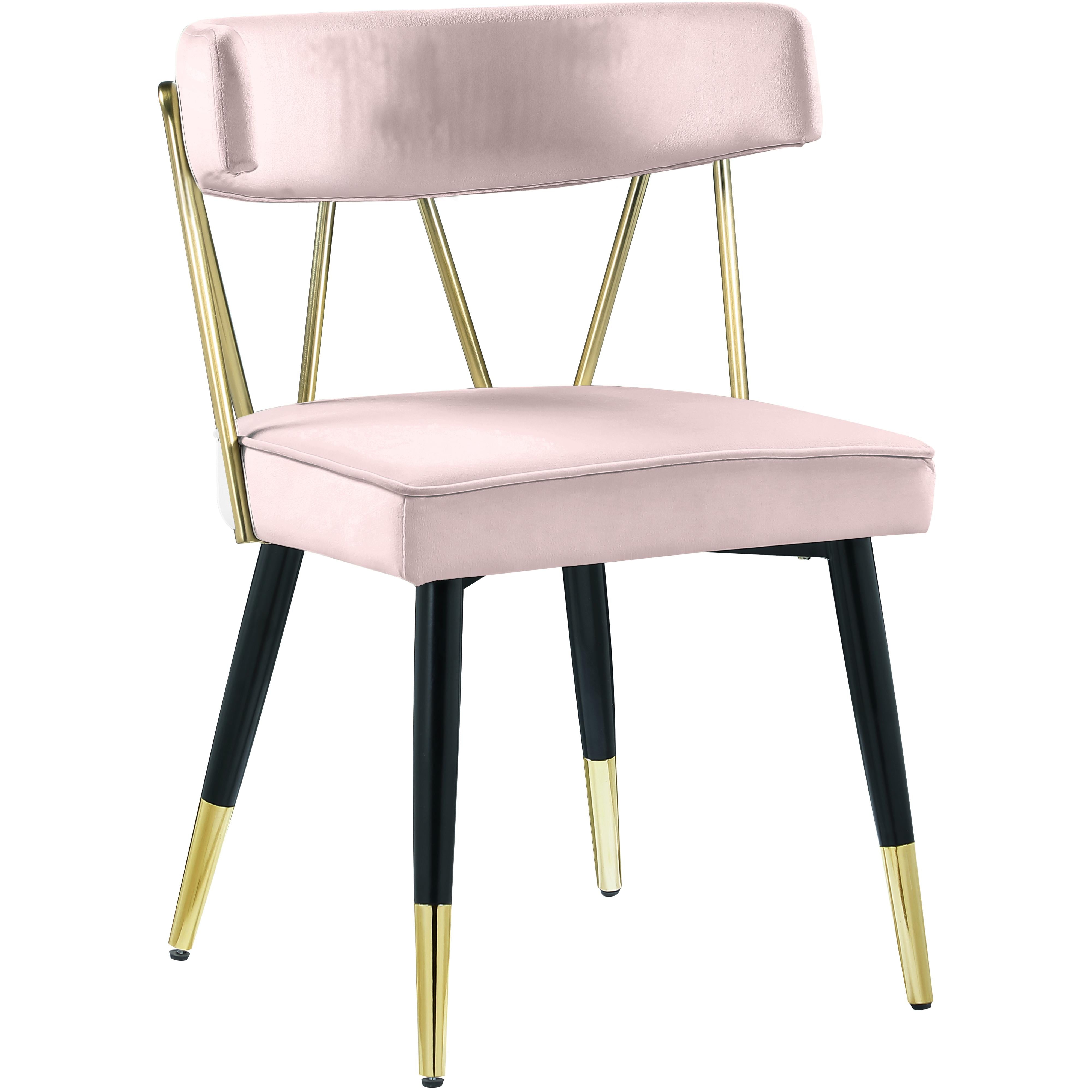 Meridian Rheingold Pink Velvet Dining Chair