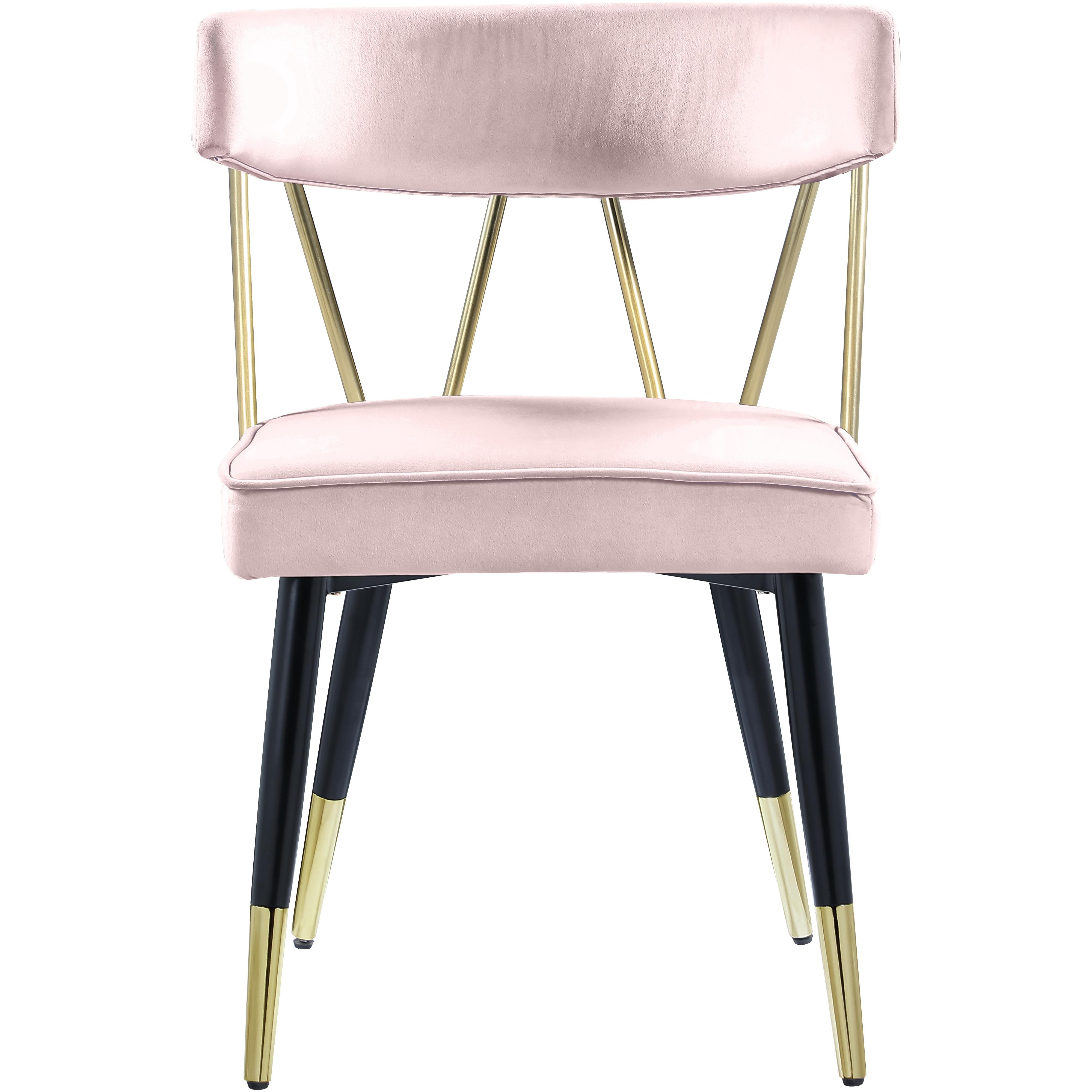 Meridian Rheingold Pink Velvet Dining Chair
