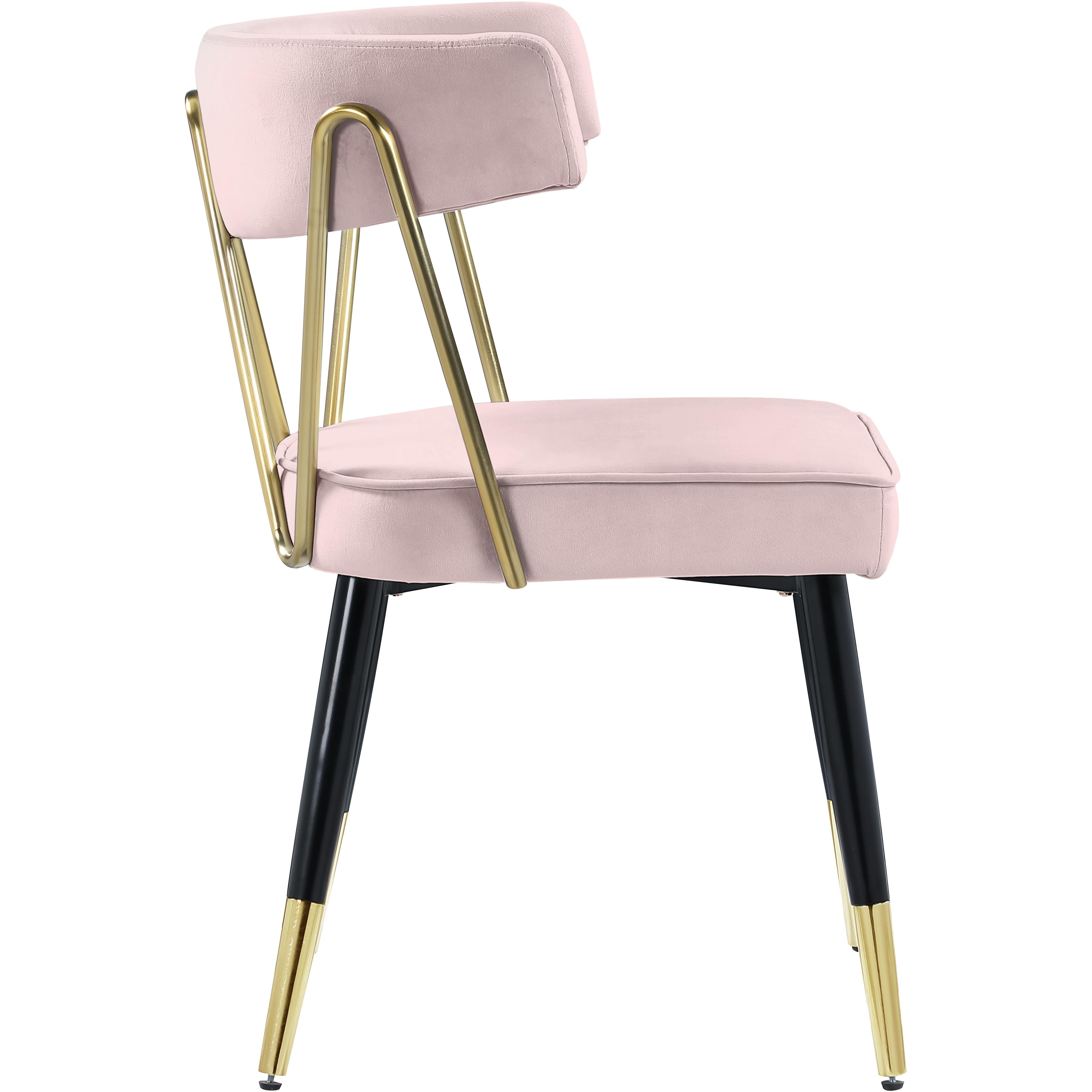 Meridian Rheingold Pink Velvet Dining Chair