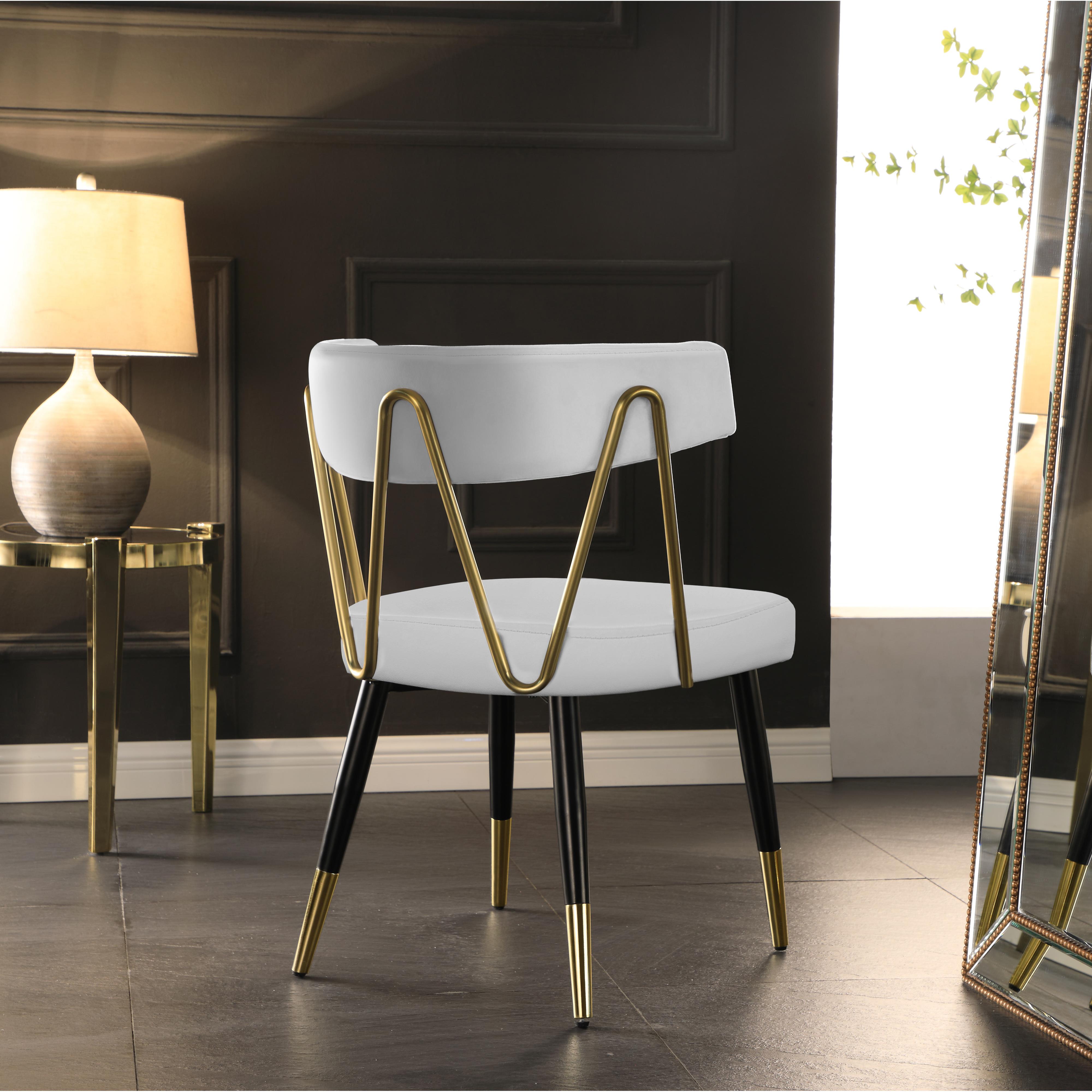 Meridian Rheingold White Vegan Leather Dining Chair