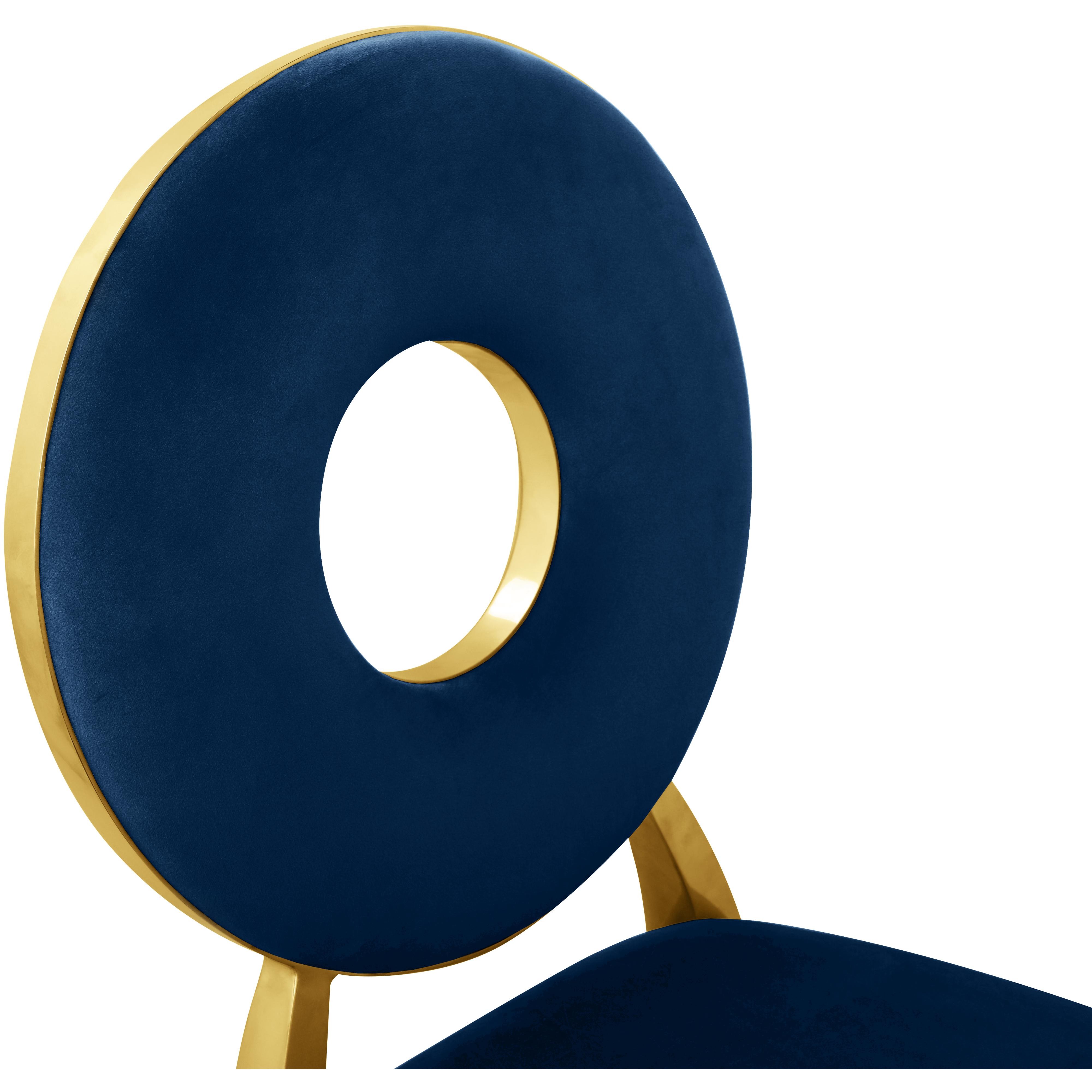 Meridian Carousel Navy Velvet Dining Chair