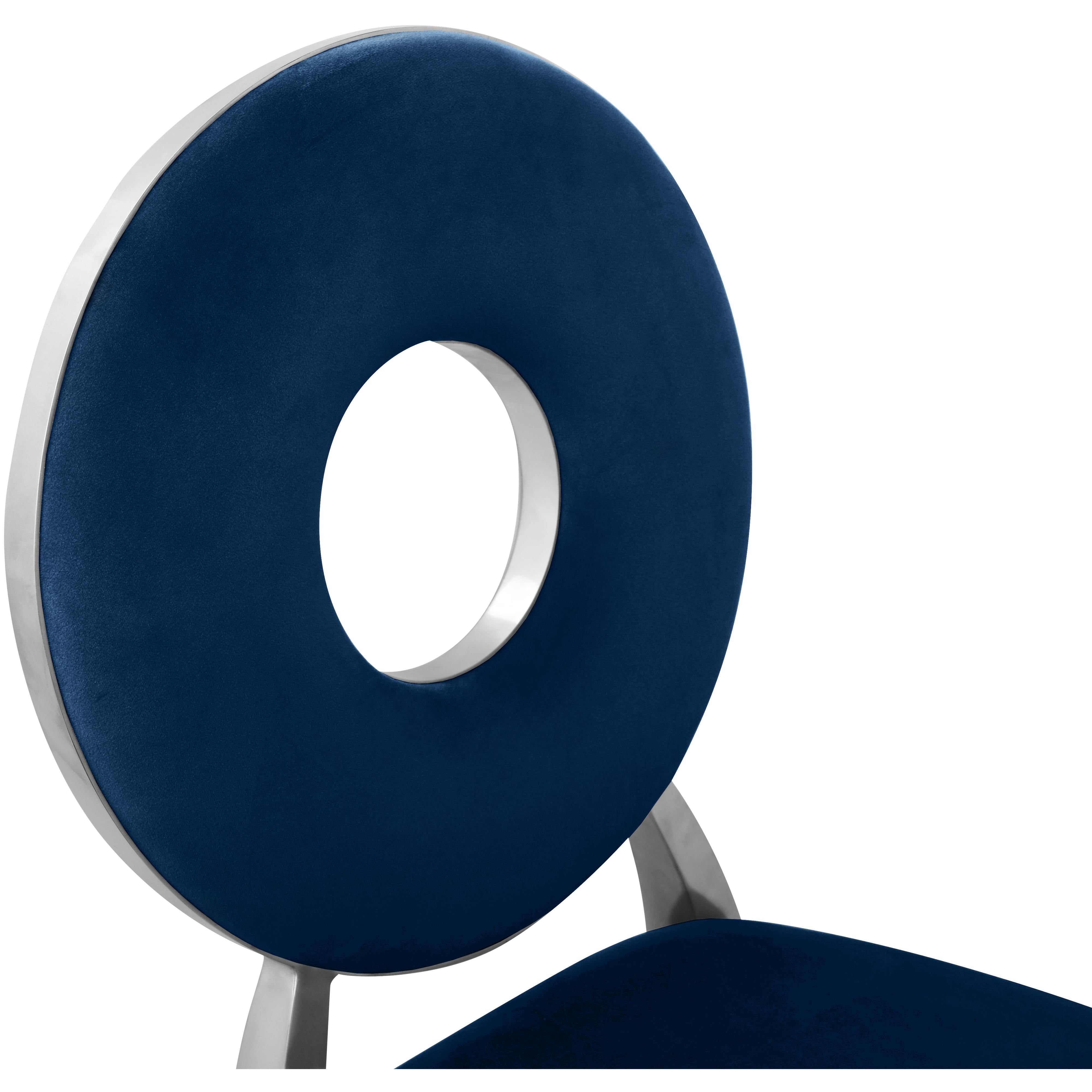 Meridian Carousel Navy Velvet Dining Chair
