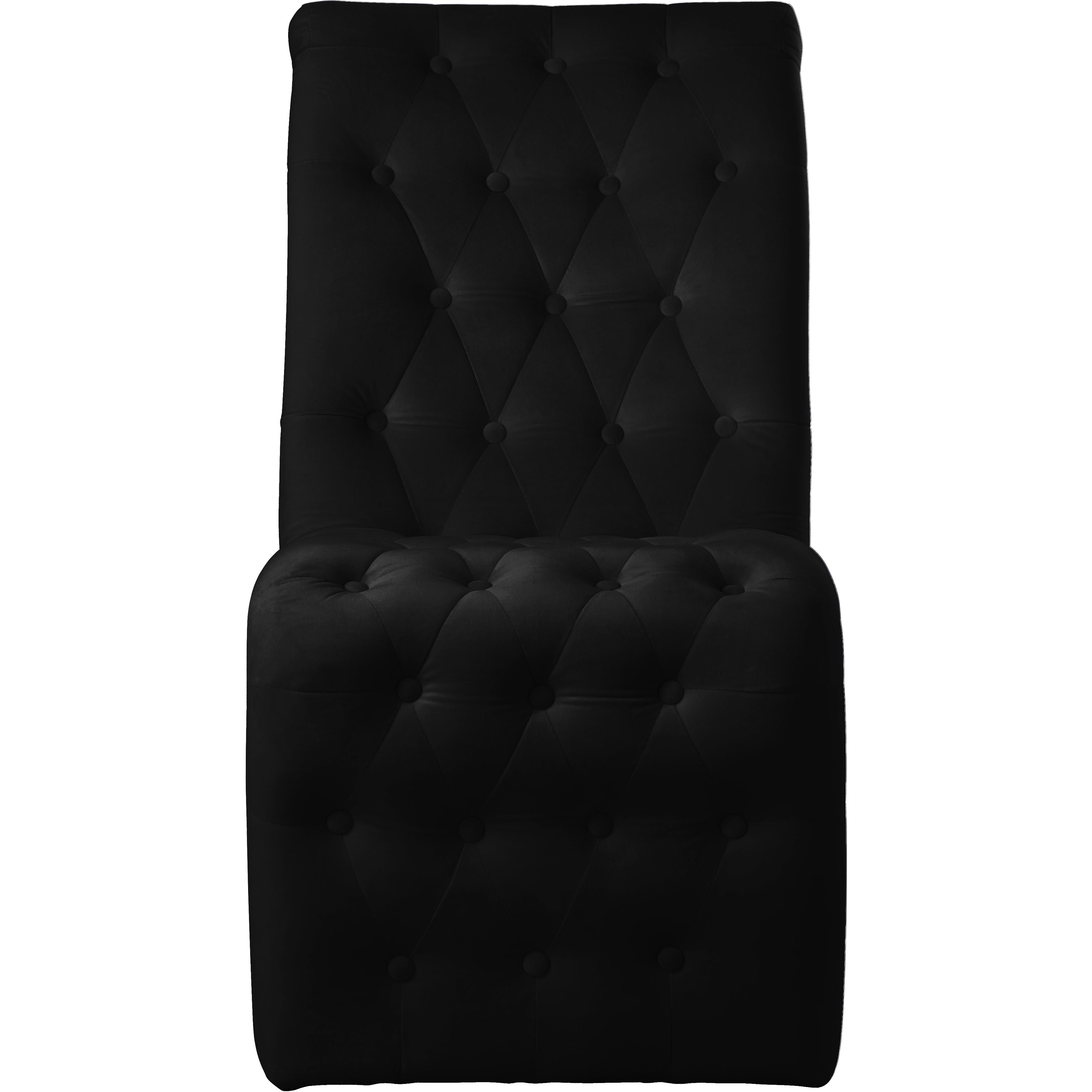 Meridian Curve Black Velvet Dining Chair