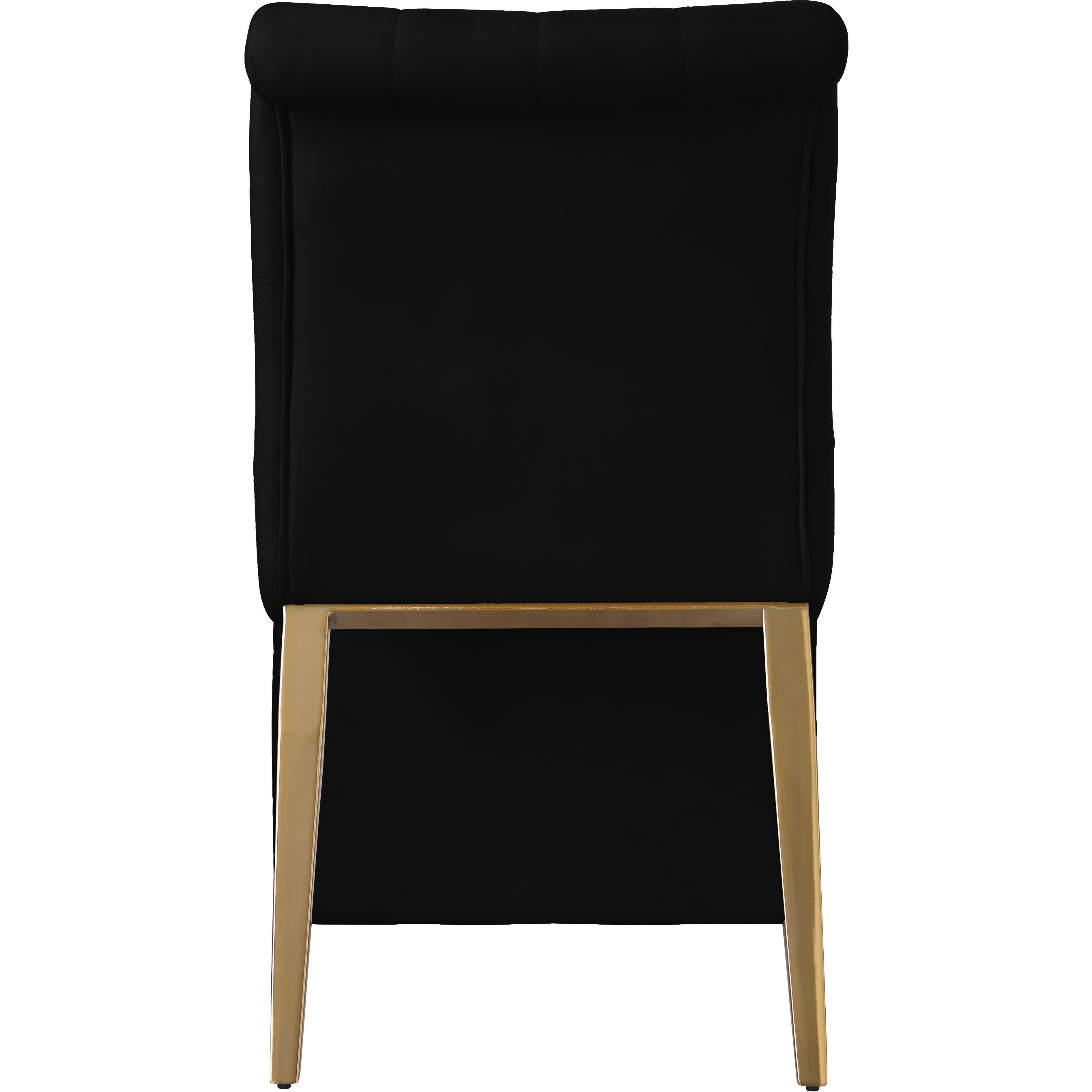 Meridian Curve Black Velvet Dining Chair