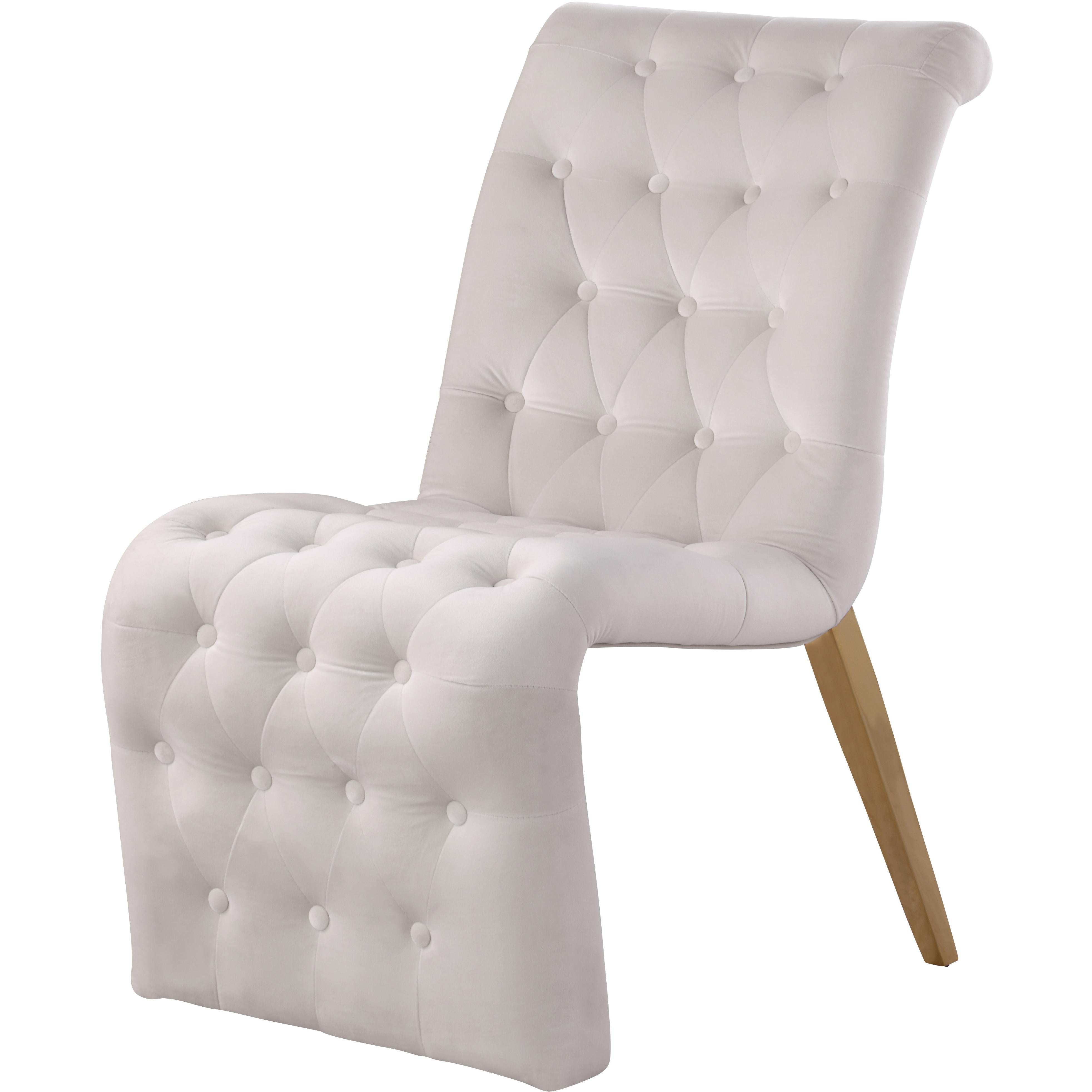 Meridian Curve Cream Velvet Dining Chair