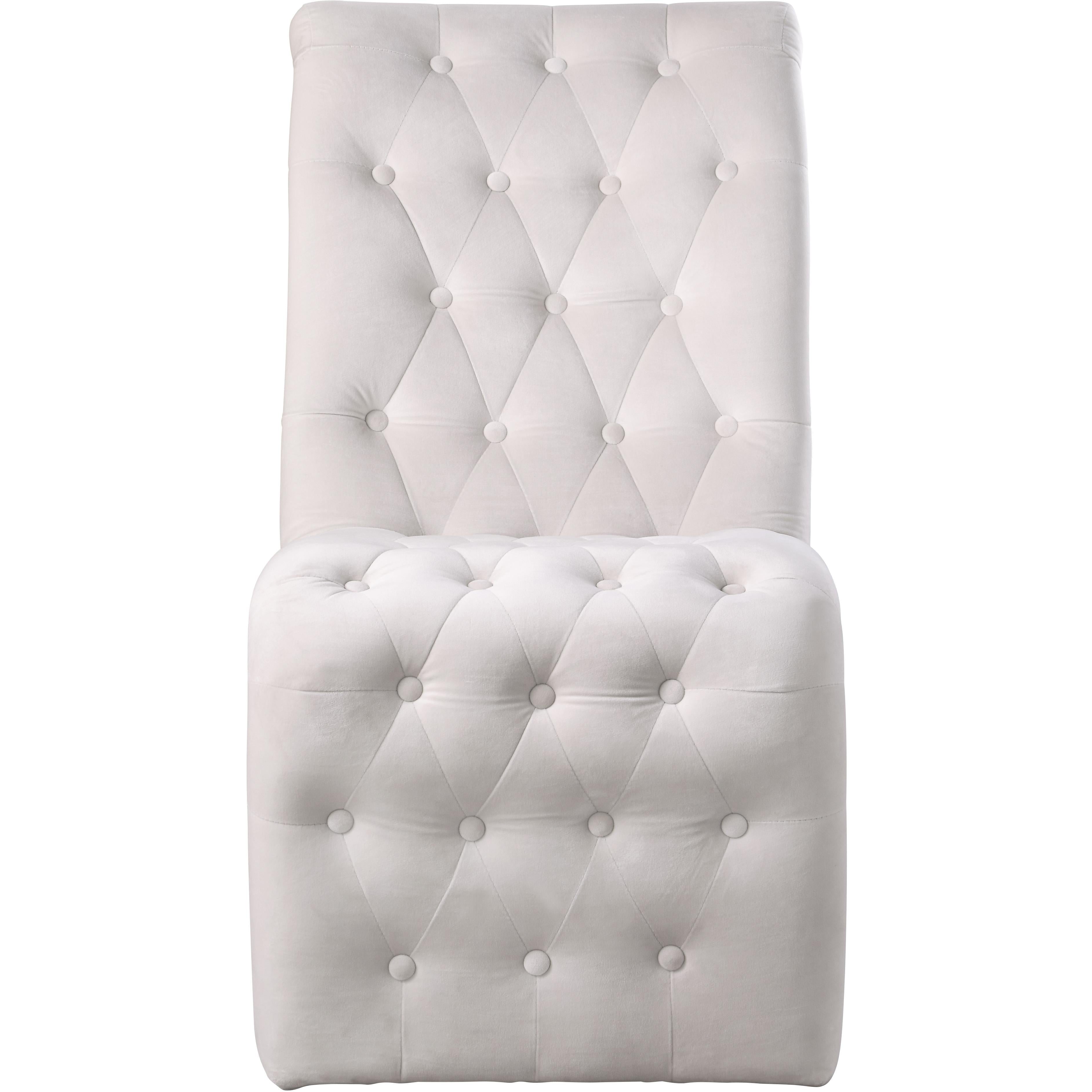 Meridian Curve Cream Velvet Dining Chair