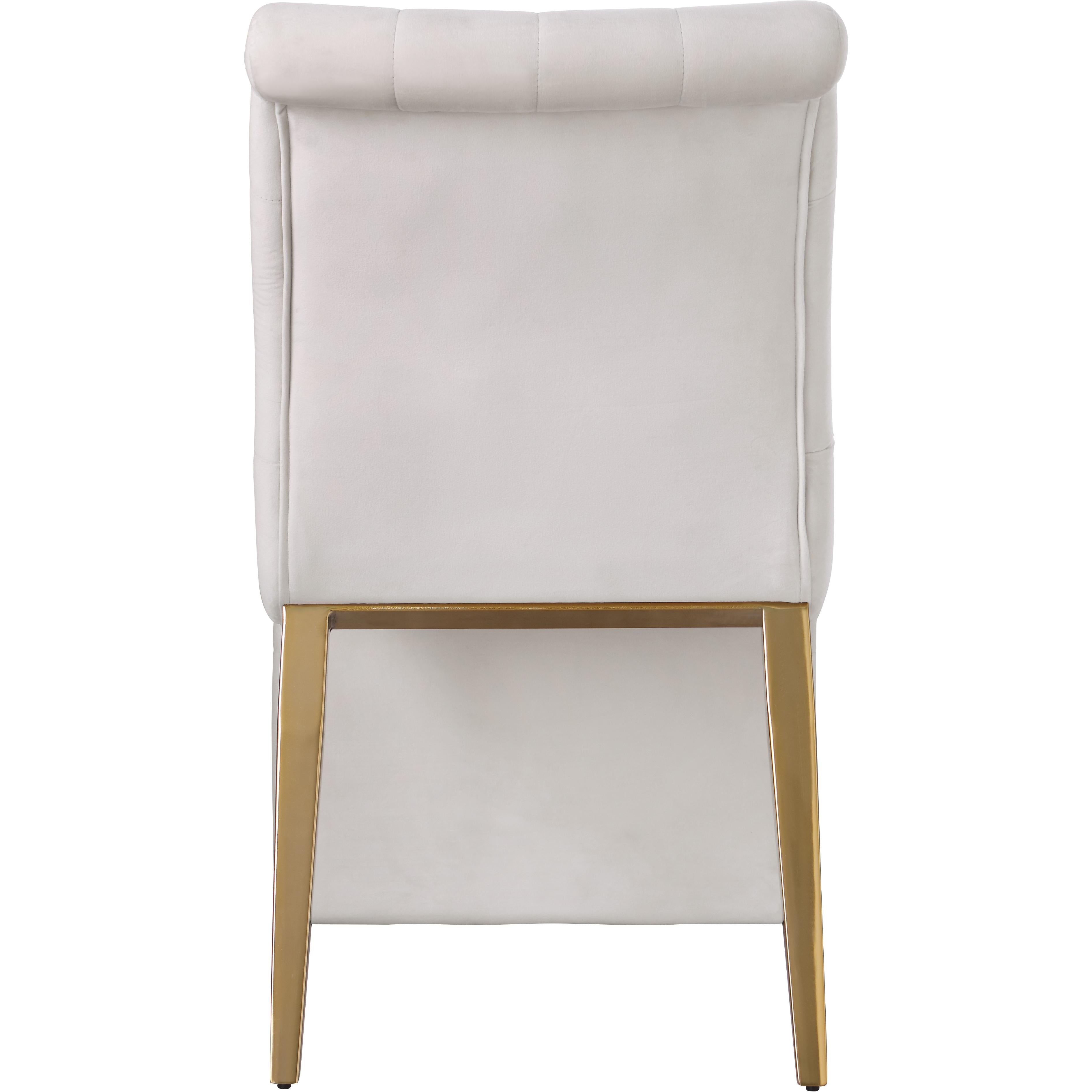 Meridian Curve Cream Velvet Dining Chair