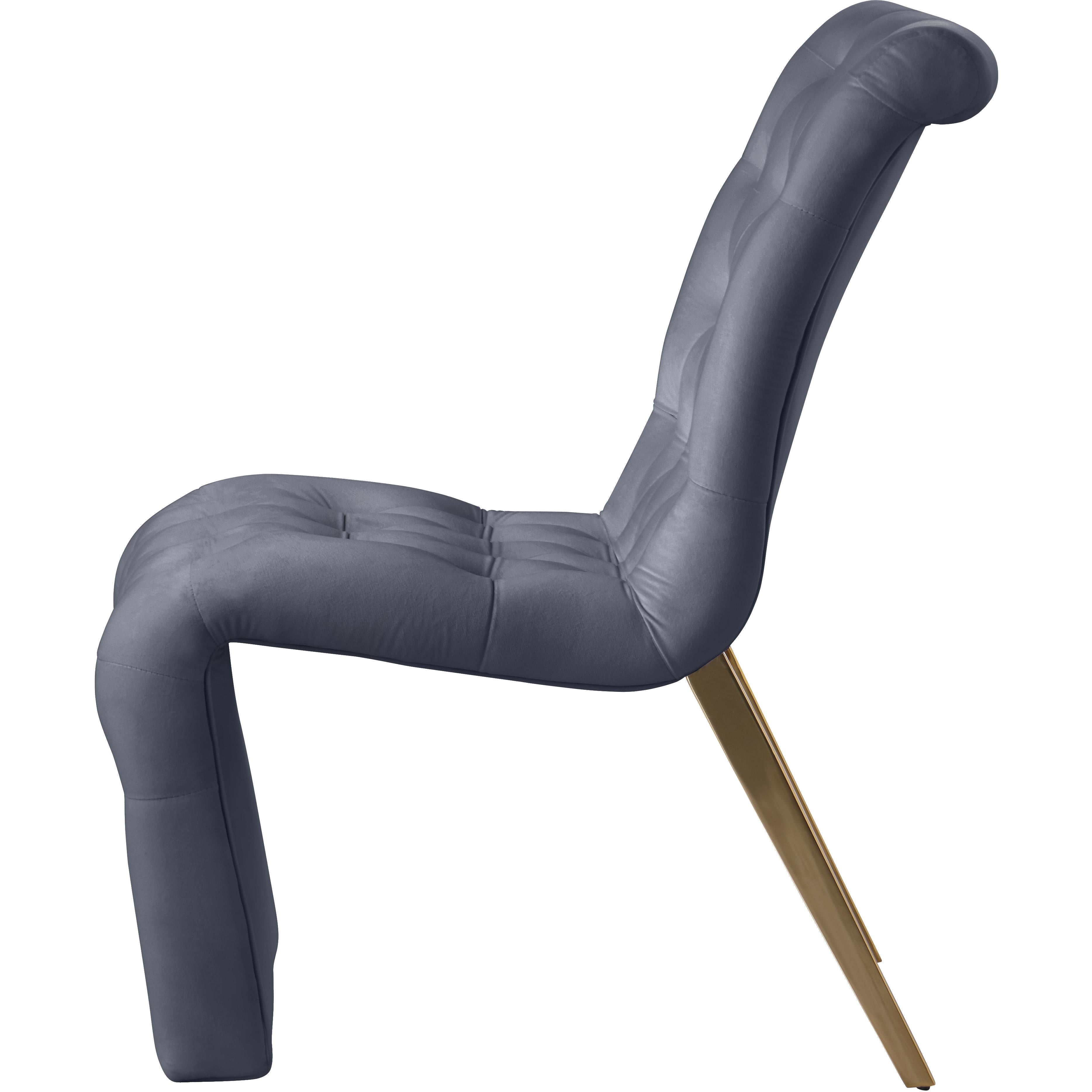 Meridian Curve Grey Velvet Dining Chair