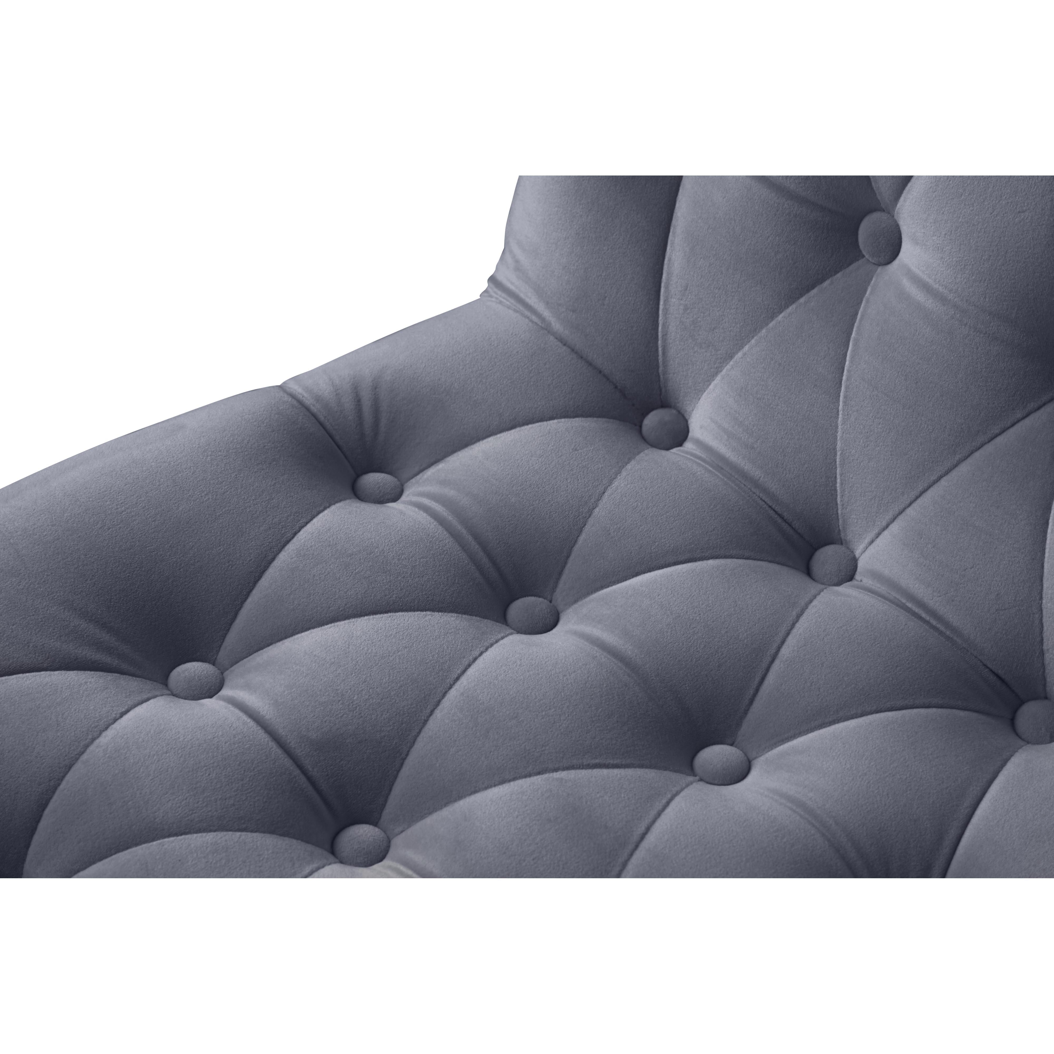 Meridian Curve Grey Velvet Dining Chair