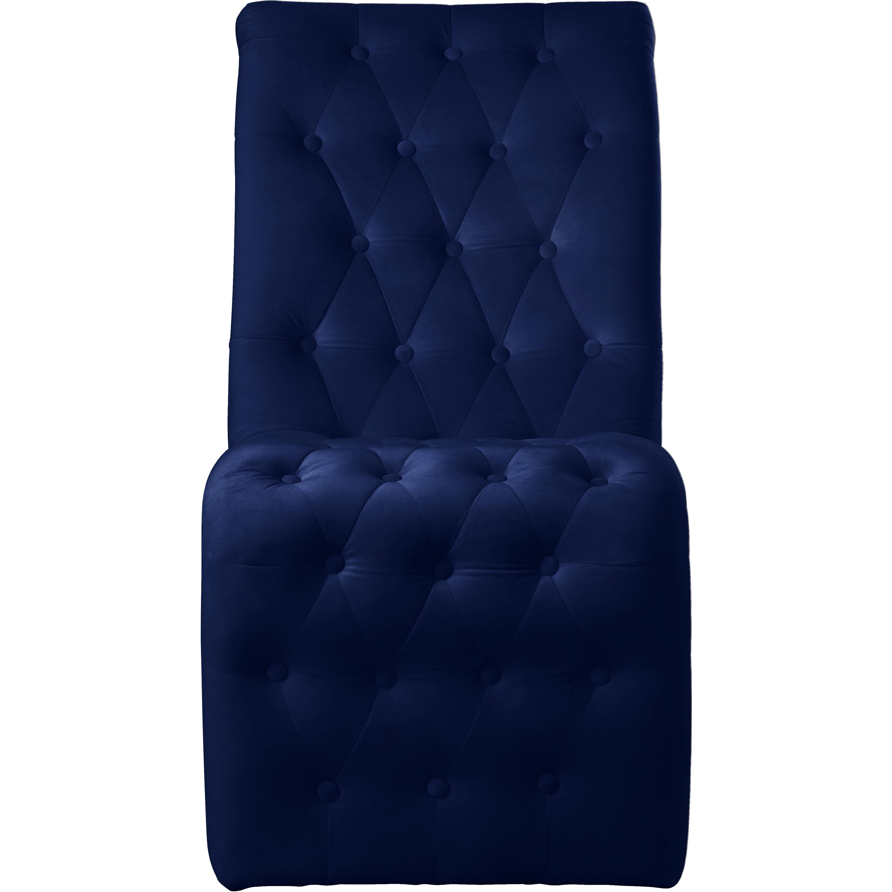 Meridian Curve Navy Velvet Dining Chair