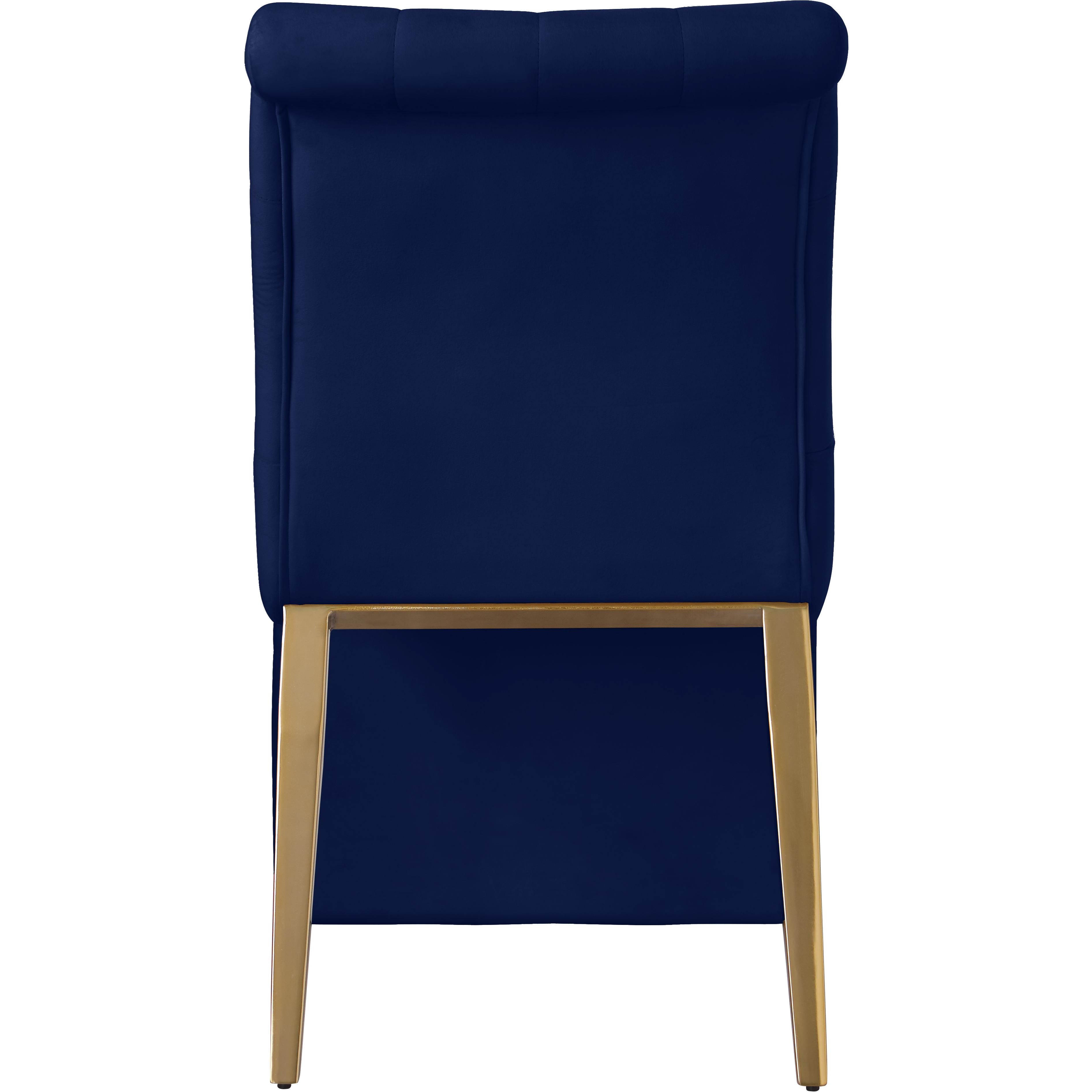 Meridian Curve Navy Velvet Dining Chair