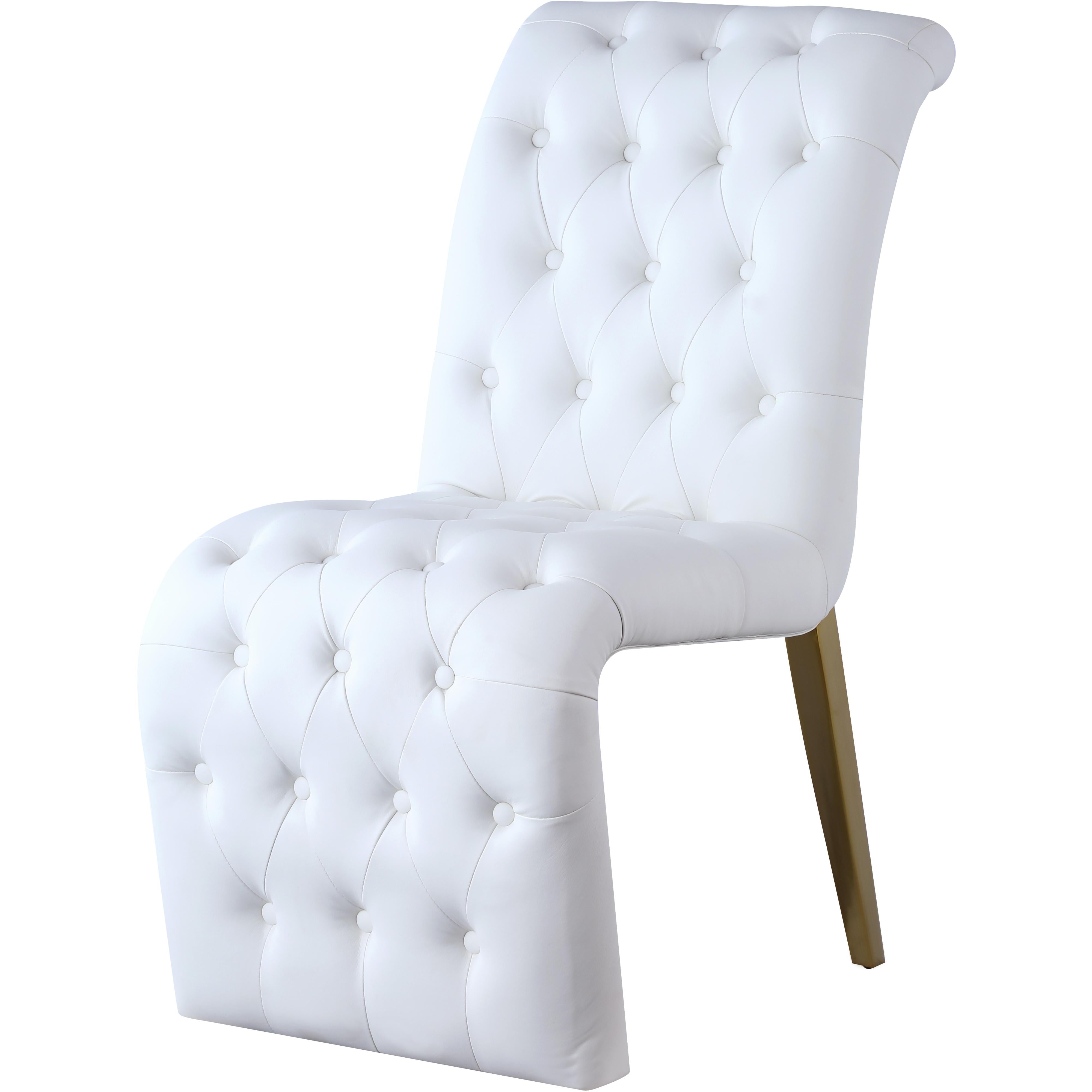 Meridian Curve White Vegan Leather Dining Chair