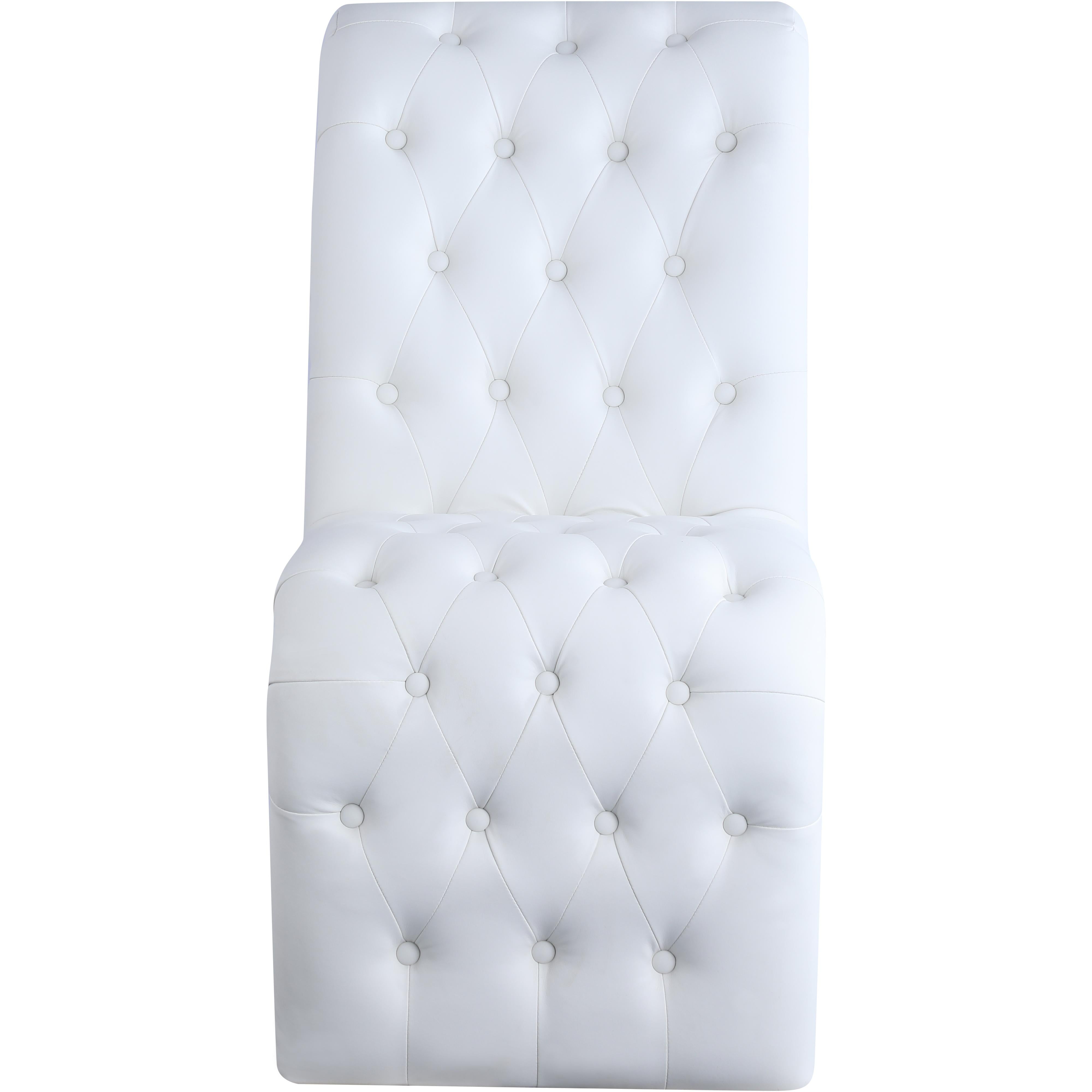 Meridian Curve White Vegan Leather Dining Chair