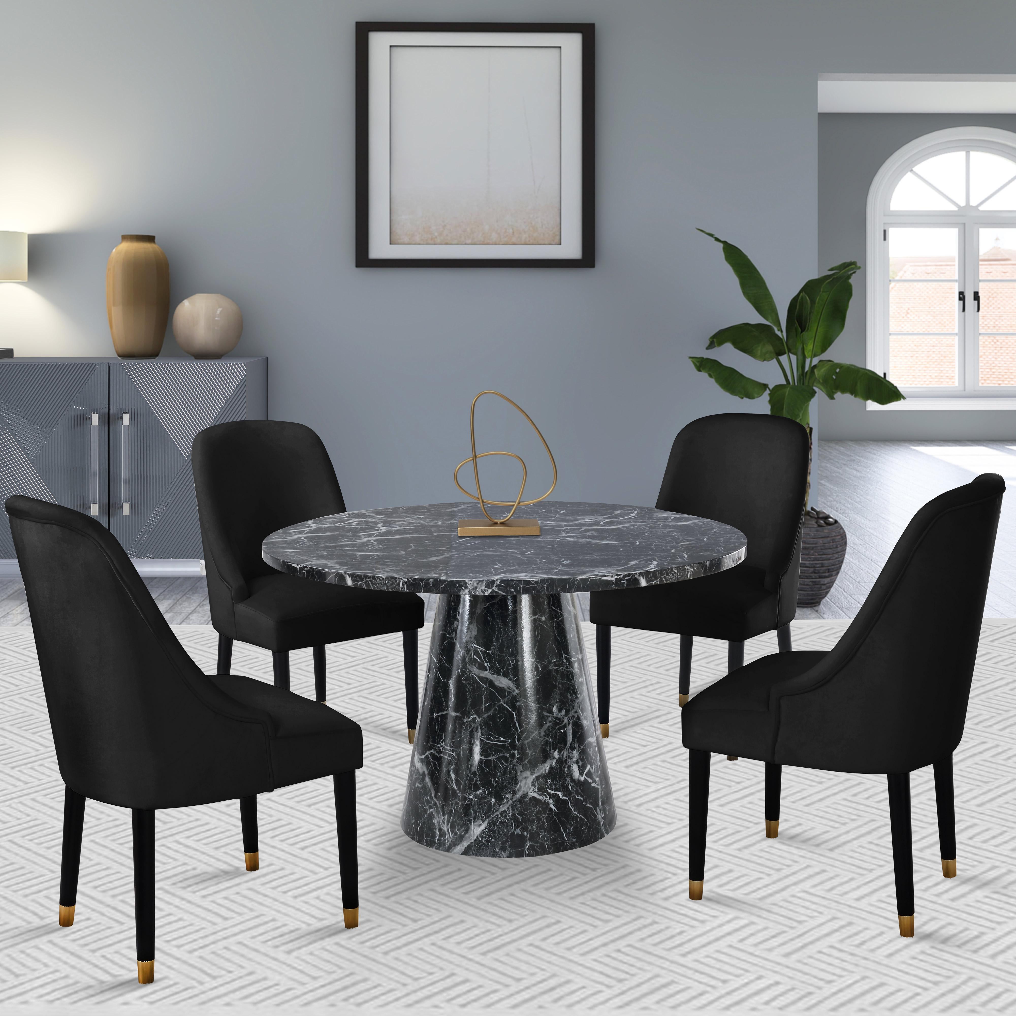 Meridian Omni Black Velvet Dining Chair