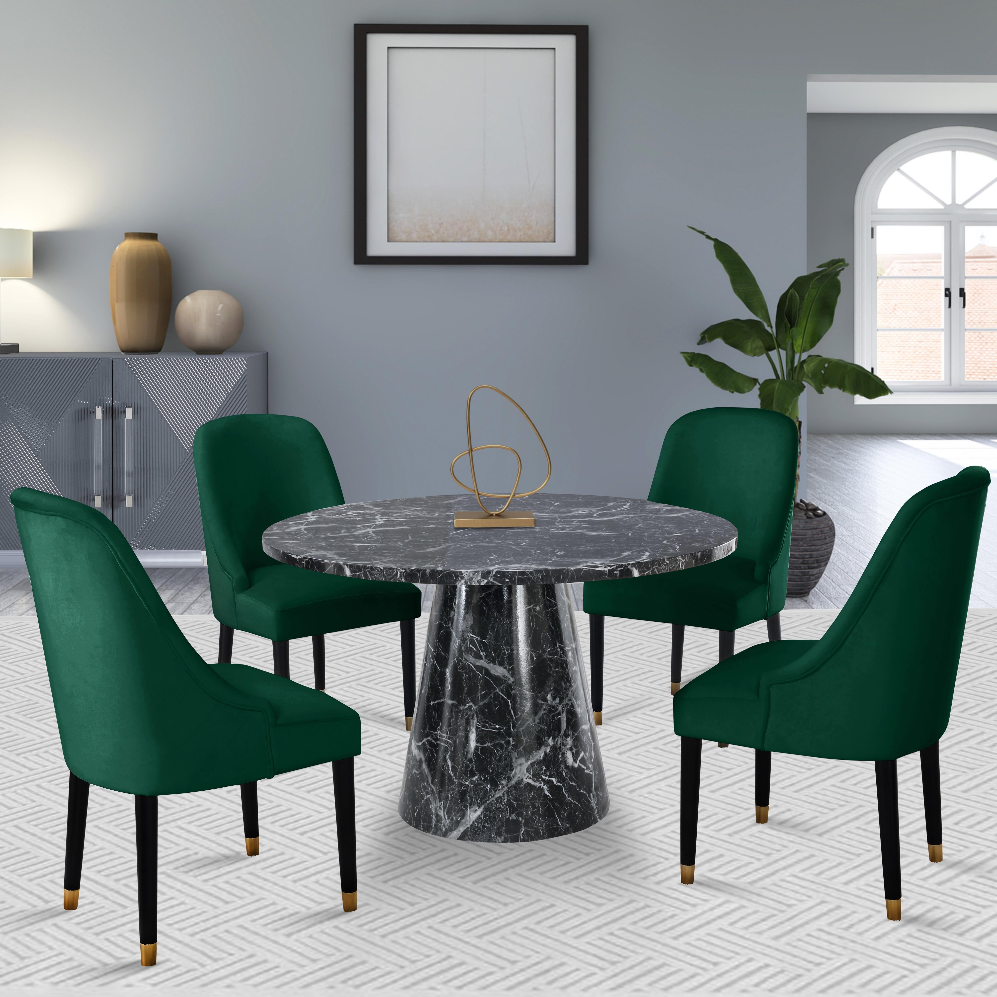 Meridian Omni Green Velvet Dining Chair