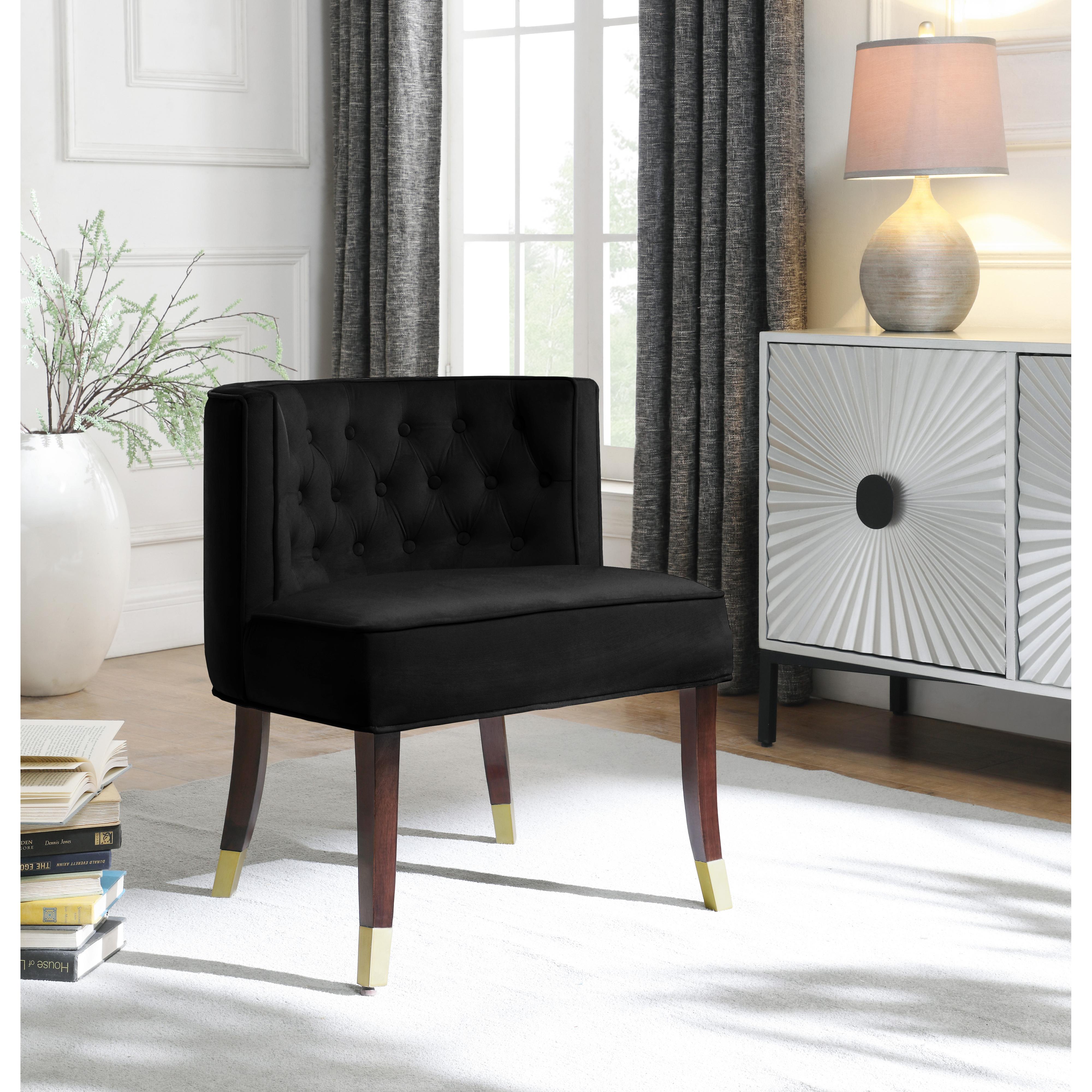 Meridian Perry Black Velvet Dining Chair