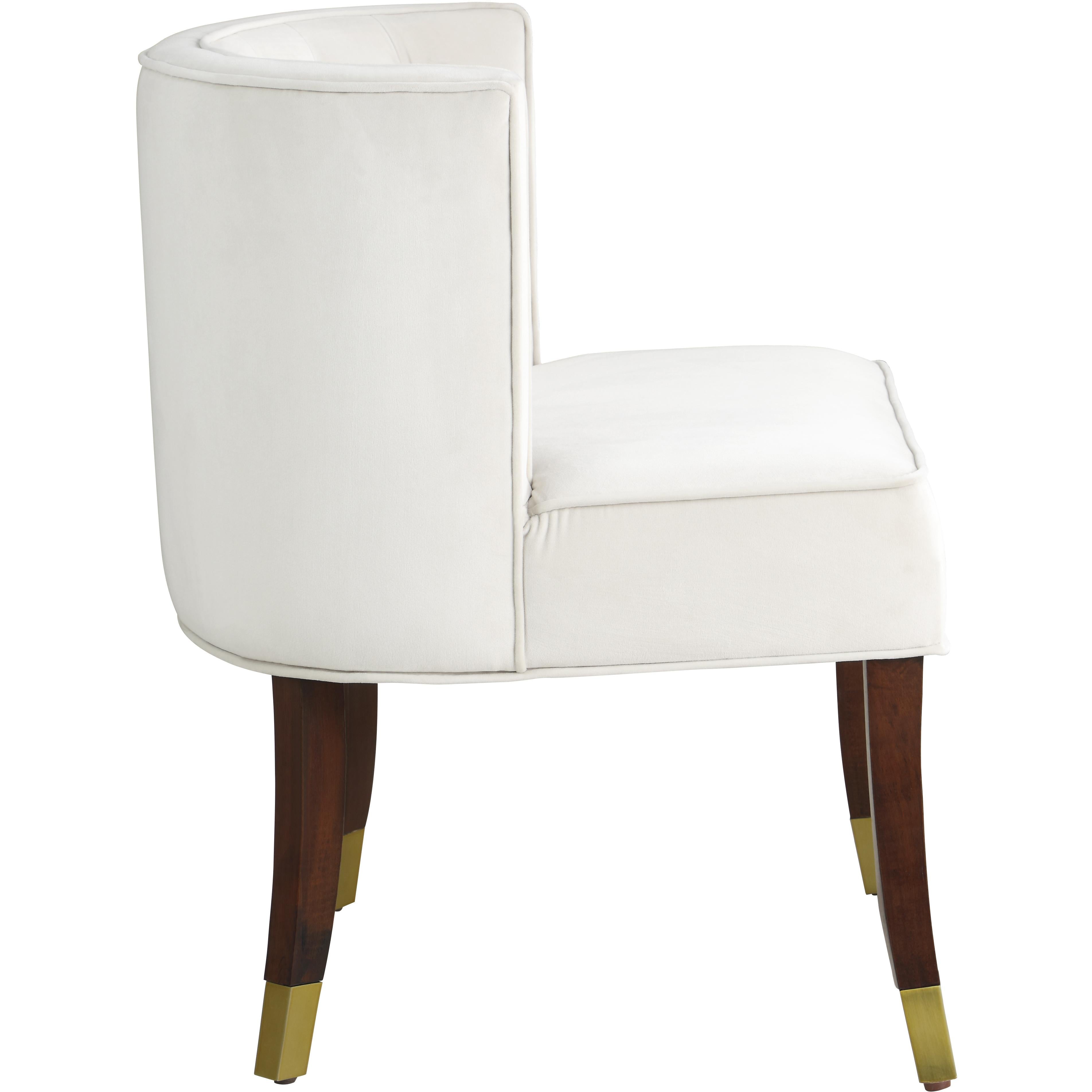 Meridian Perry Cream Velvet Dining Chair