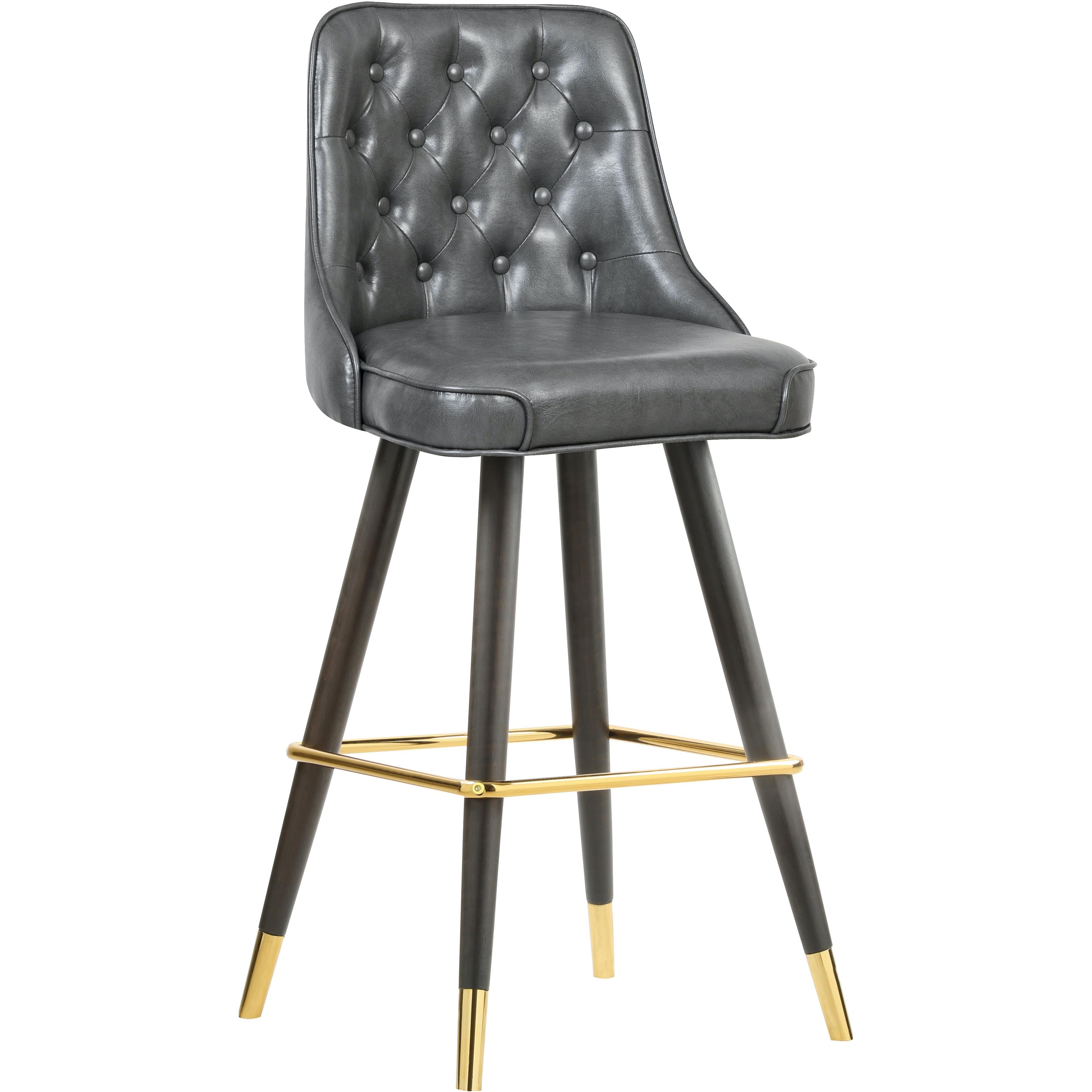 Meridian Portnoy Grey Vegan Leather Counter/Bar Stool