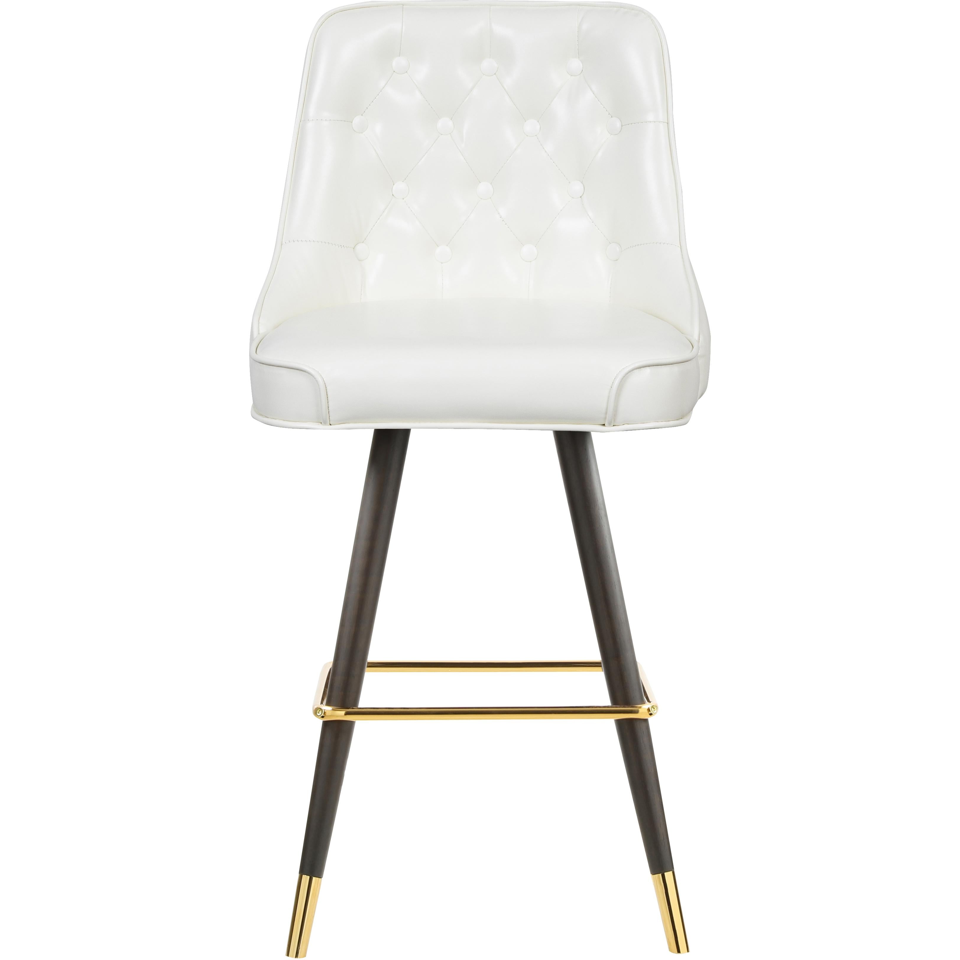 Meridian Portnoy White Vegan Leather Counter/Bar Stool