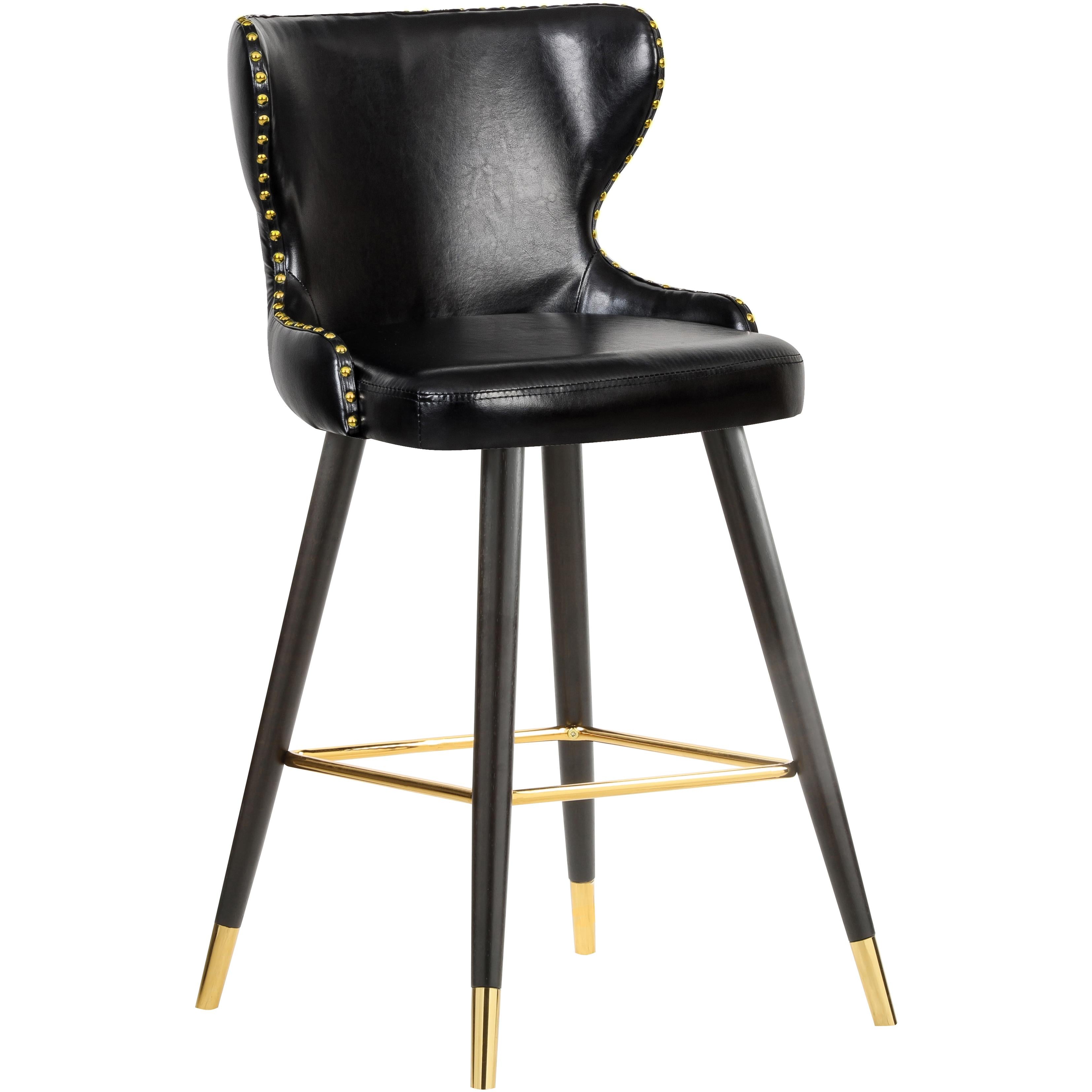 Meridian Hendrix Black Vegan Leather Counter/Bar Stool