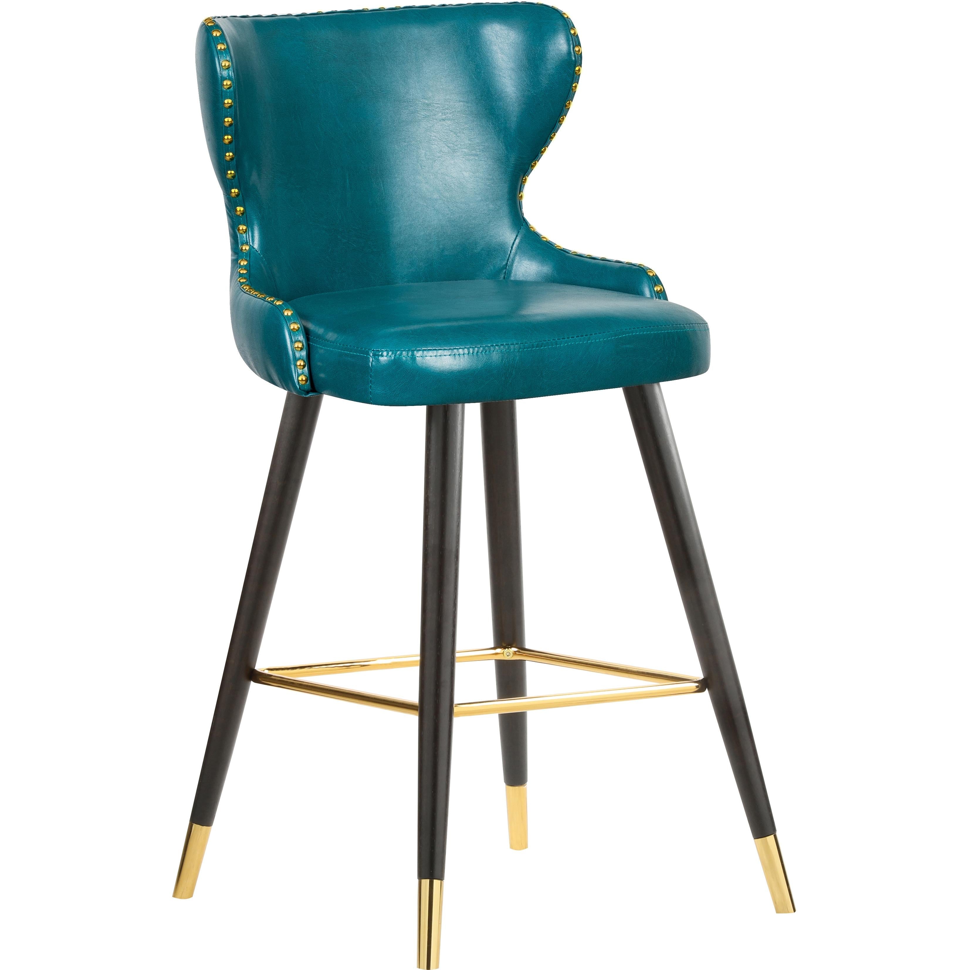 Meridian Hendrix Blue Vegan Leather Counter/Bar Stool