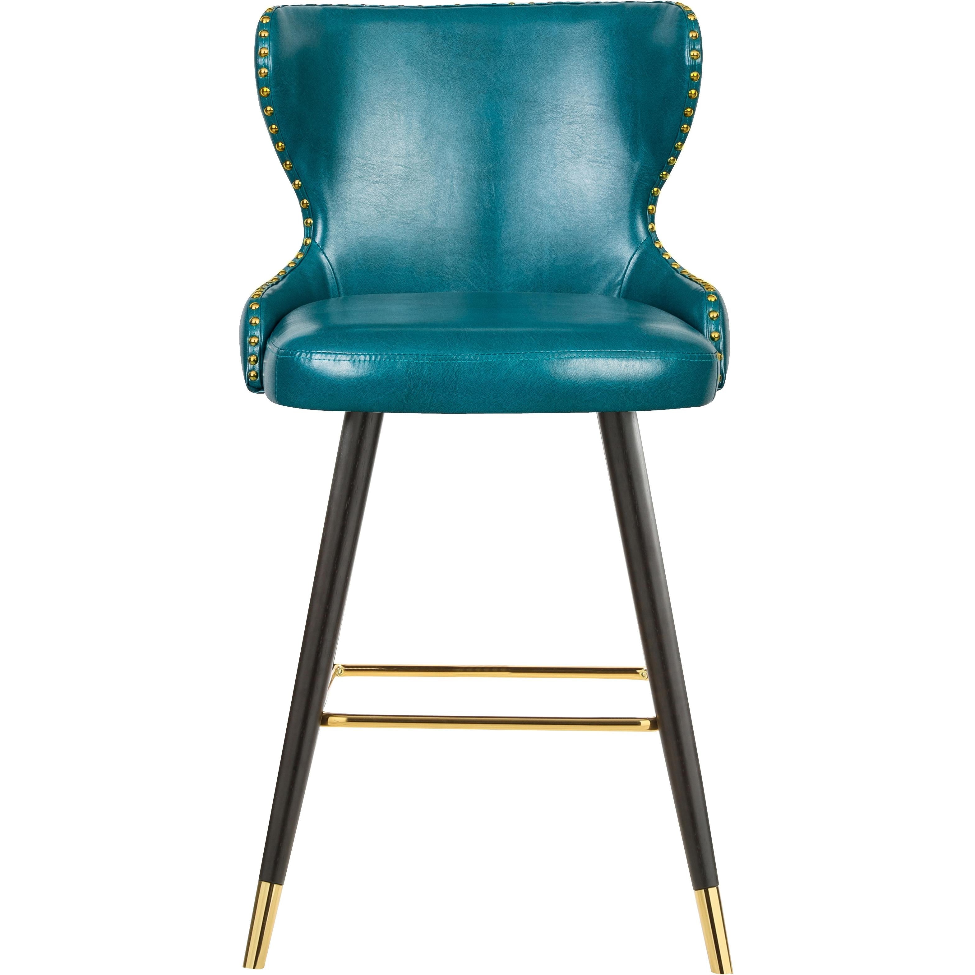 Meridian Hendrix Blue Vegan Leather Counter/Bar Stool