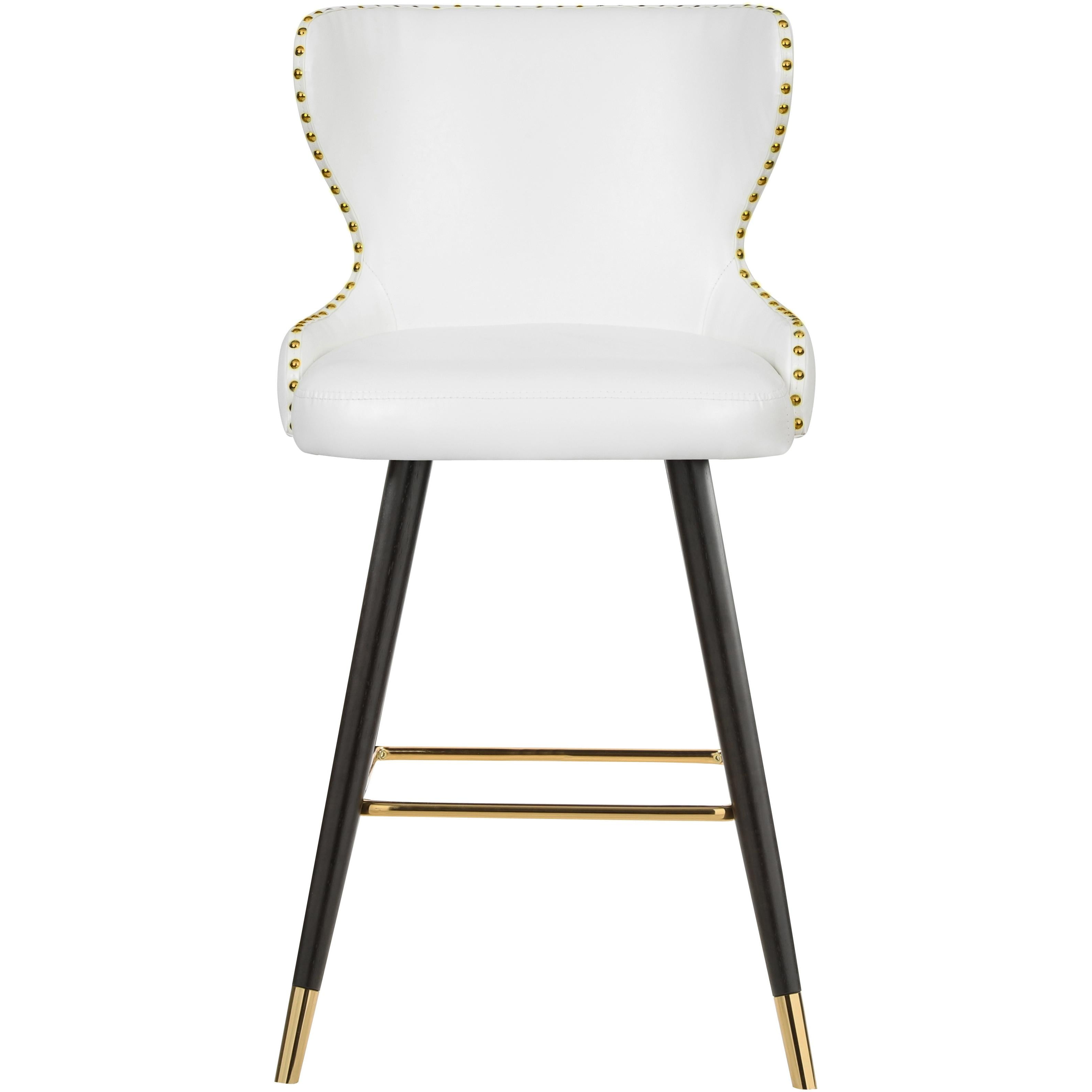 Meridian Hendrix White Vegan Leather Counter/Bar Stool