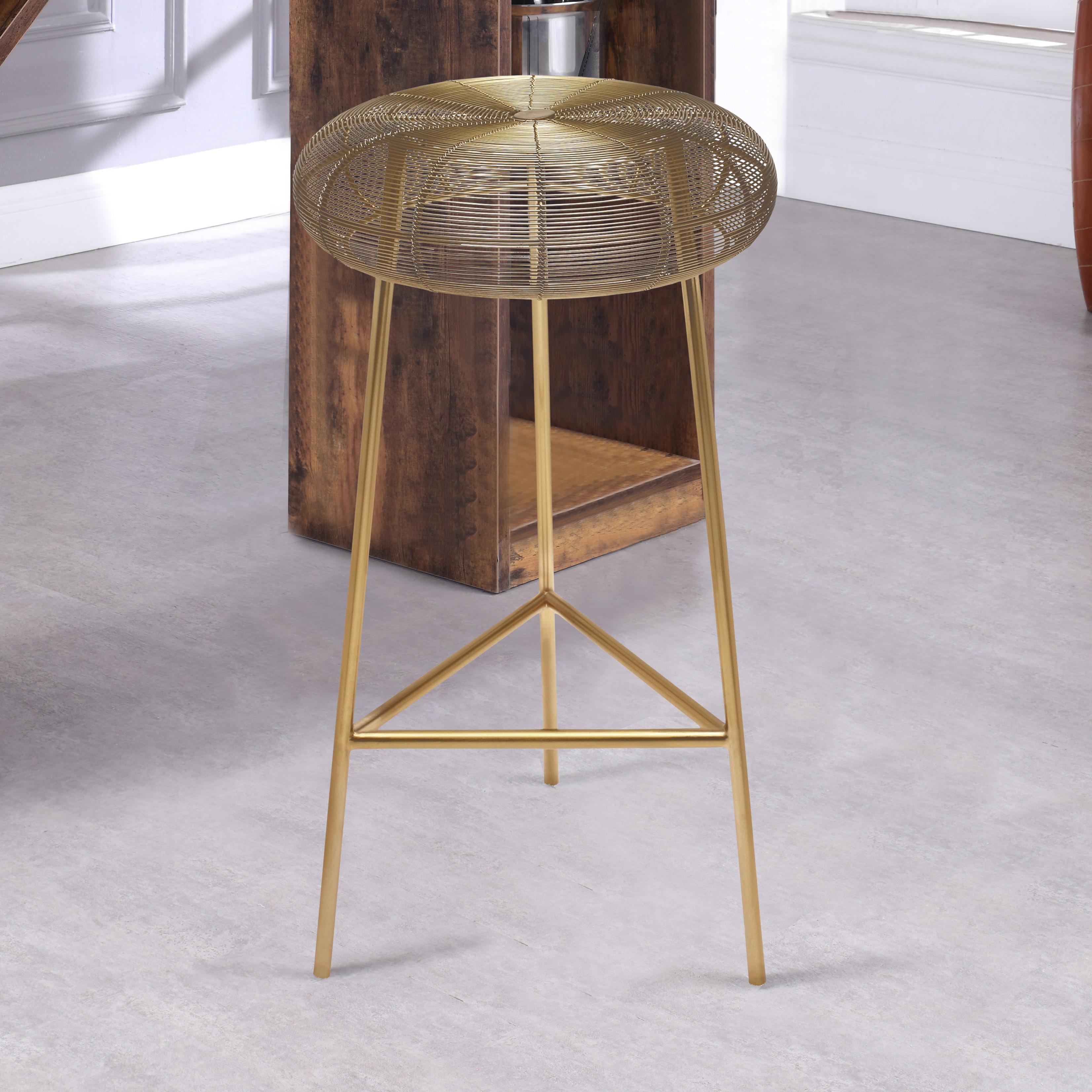 Meridian Tuscany Gold Metal Bar Stool