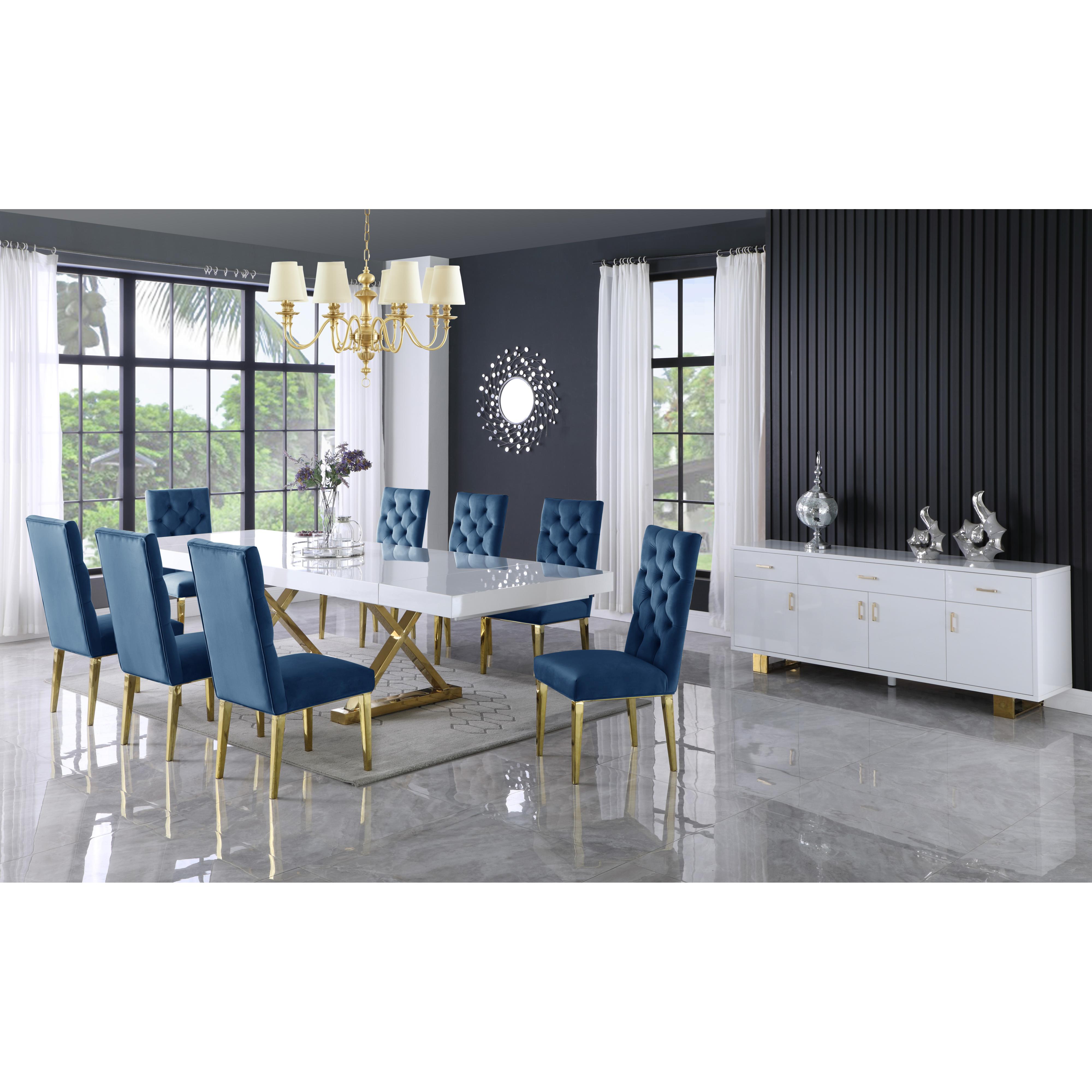 Meridian Excel White Lacquer Extendable Dining Table (3 Boxes)