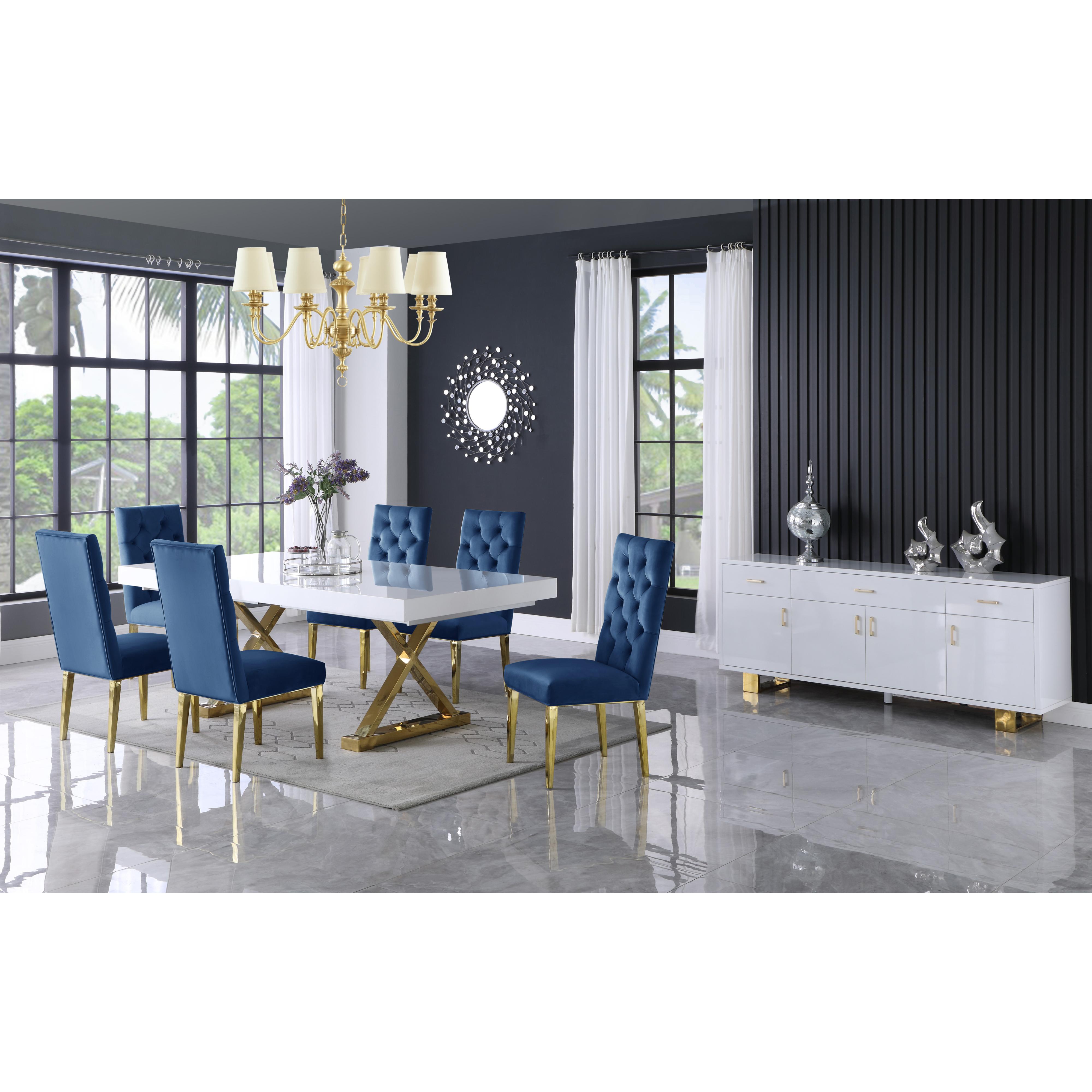 Meridian Excel White Lacquer Extendable Dining Table (3 Boxes)