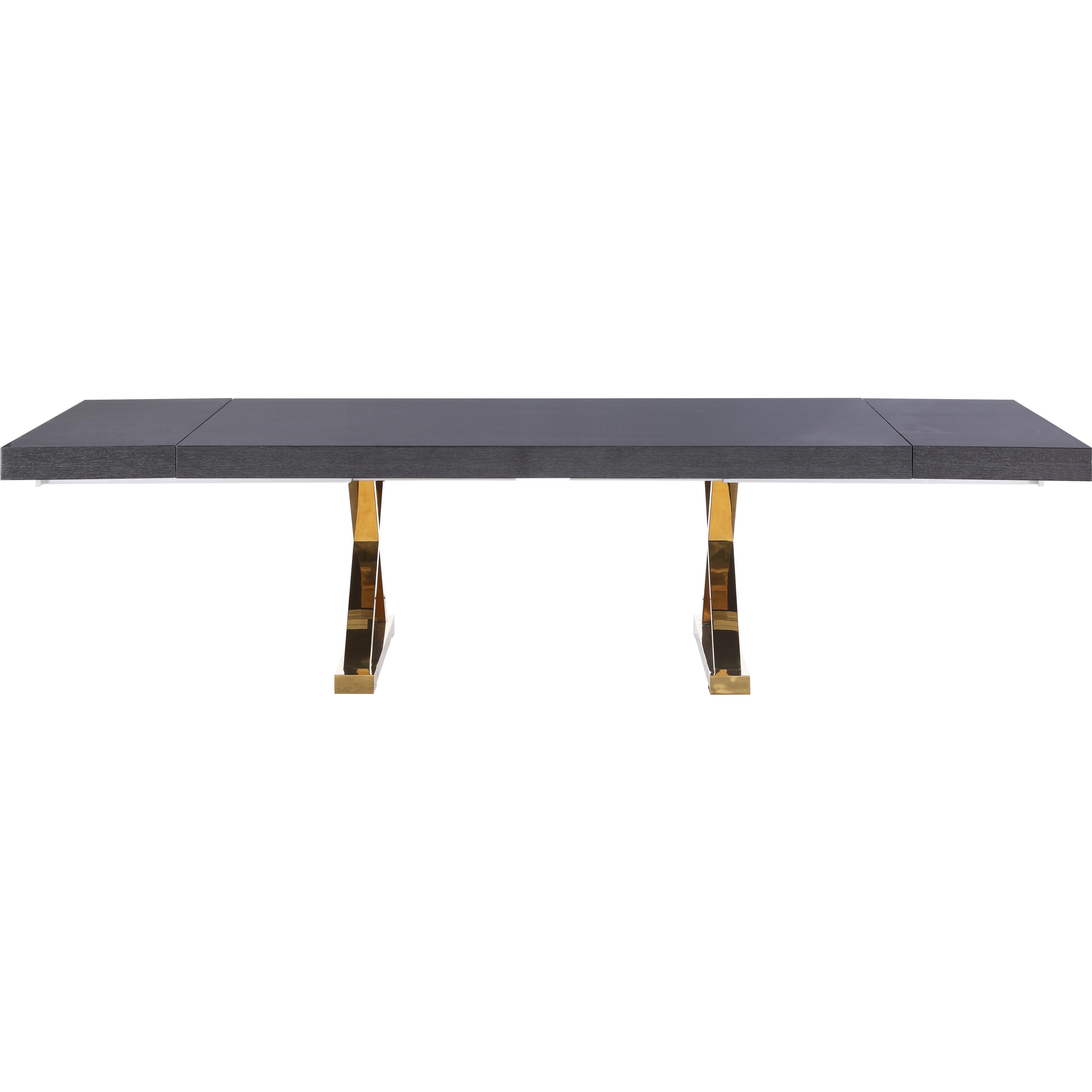 Meridian Excel Grey Oak Veneer Lacquer Extendable Dining Table (3 Boxes)