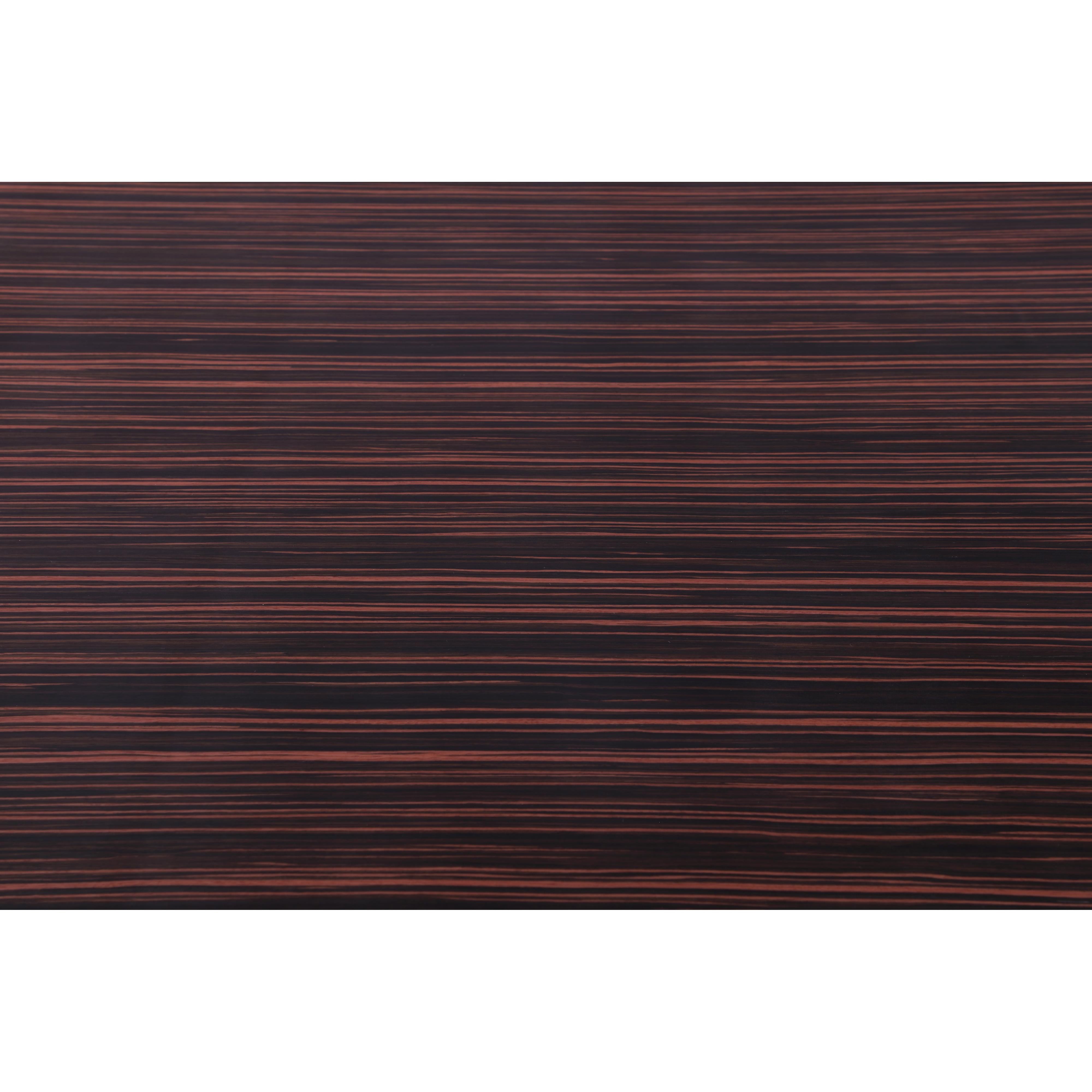 Meridian Excel Brown Zebra Wood Veneer Lacquer Extendable Dining Table (3 Boxes)
