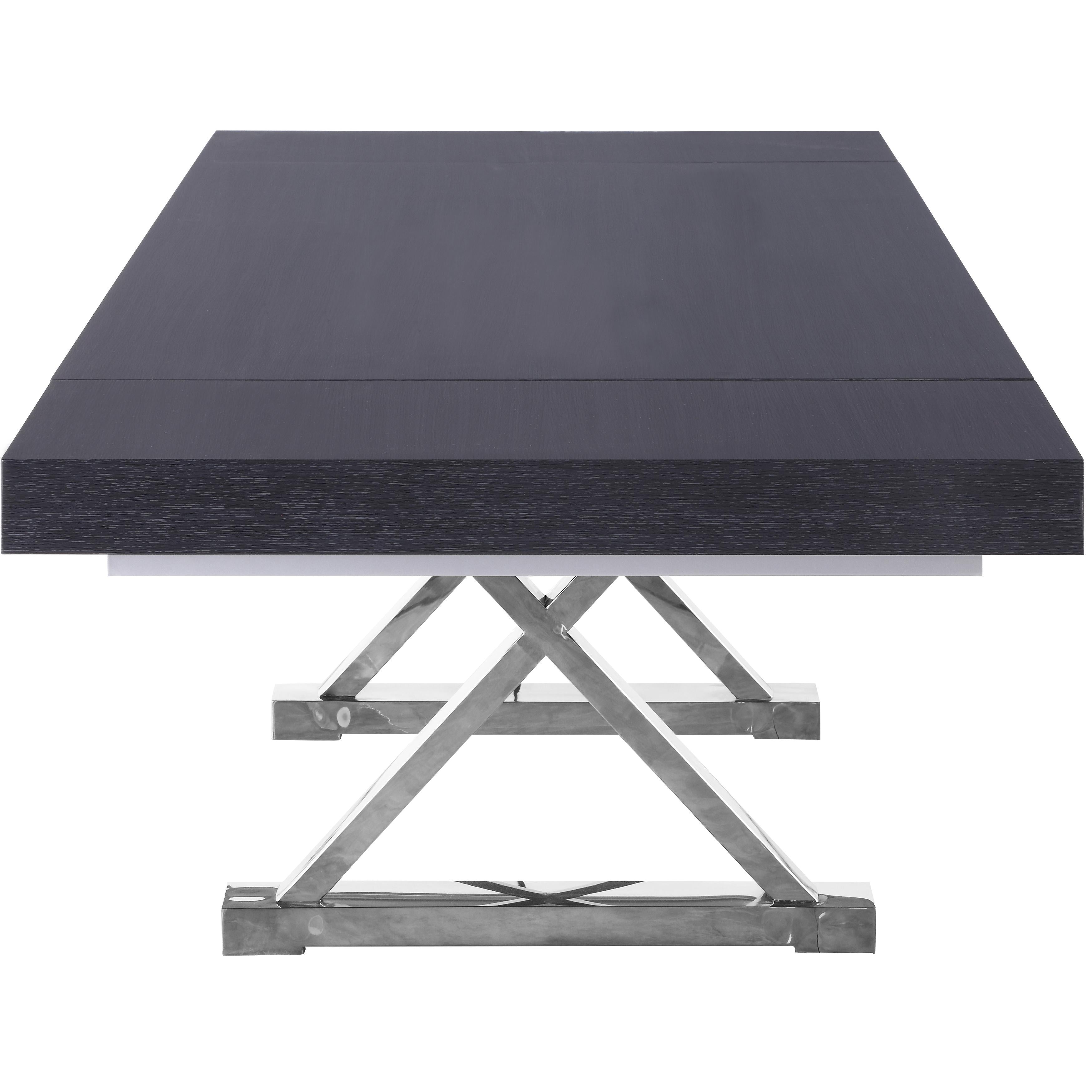 Meridian Excel Grey Oak Veneer Lacquer Extendable Dining Table (3 Boxes)